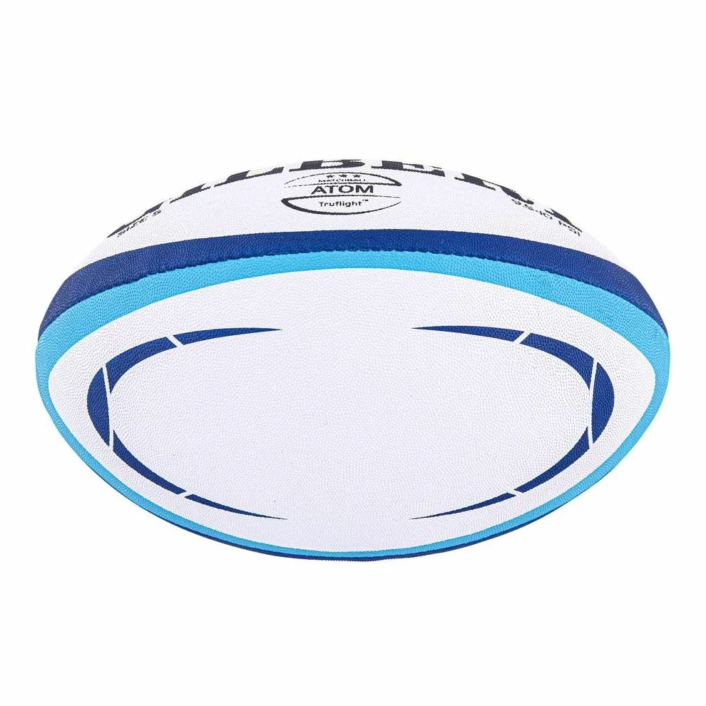 Gilbert Atom Piłka do rugby, niebieska, rozmiar 5, zgodna ze specyfikacjami World Rugby