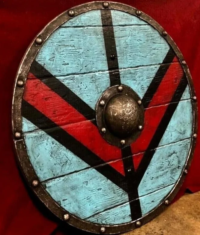 Ręcznie wykonana średniowieczna tarcza rycerzy Wikingów Lagertha gotowa do walki okrągła tarcza do odgrywania ról i cosplay