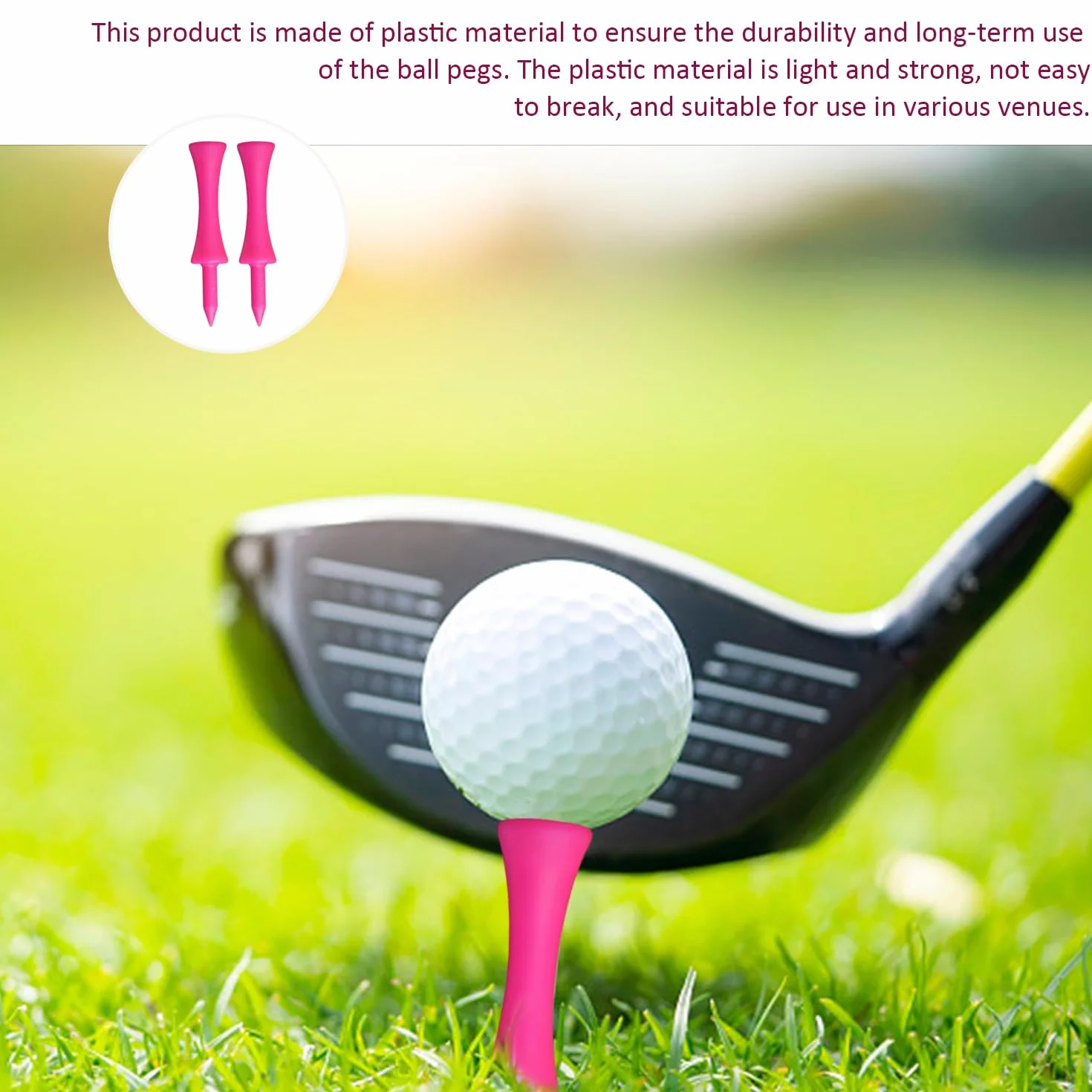 Końcówki golfowe plastikowe 75 sztuk akcesoria treningowe