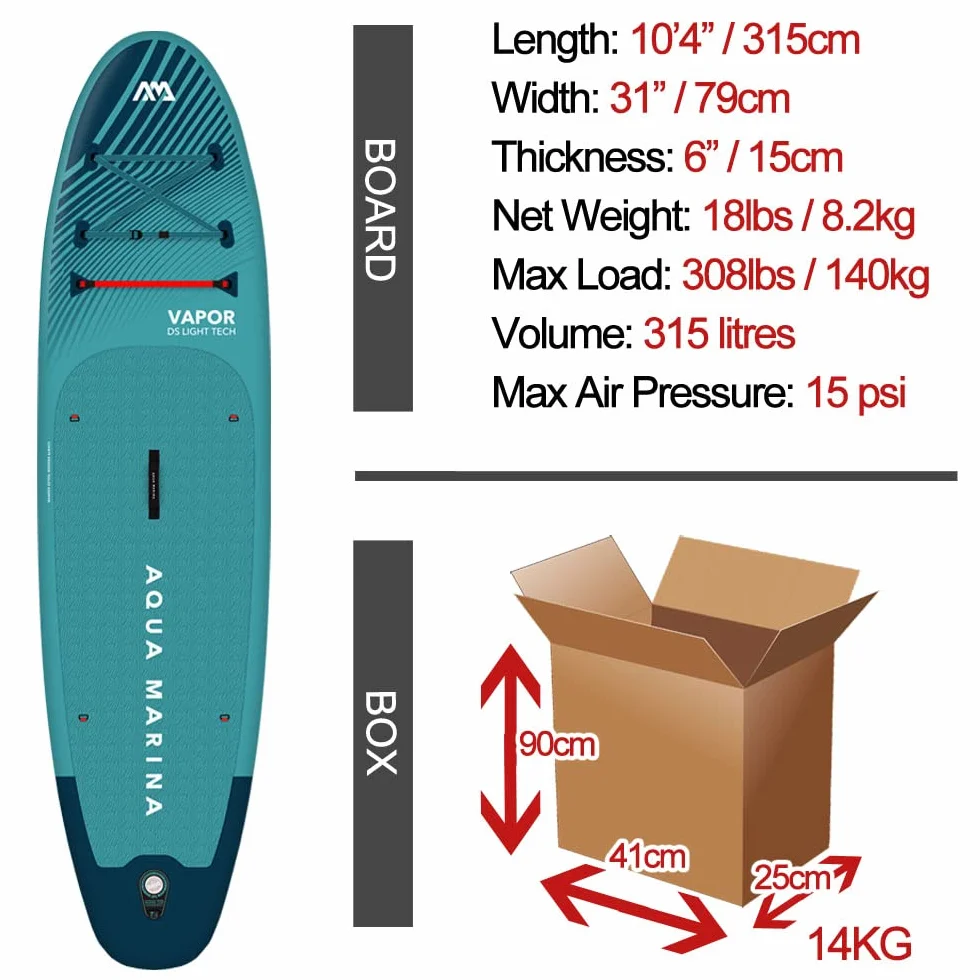 Aqua Marina Vapour Sup, niebieski/czarny, jeden rozmiar