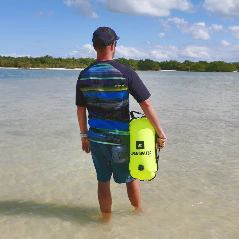 OPENWATER dmuchana bojka asekuracyjna żółto zielona neon