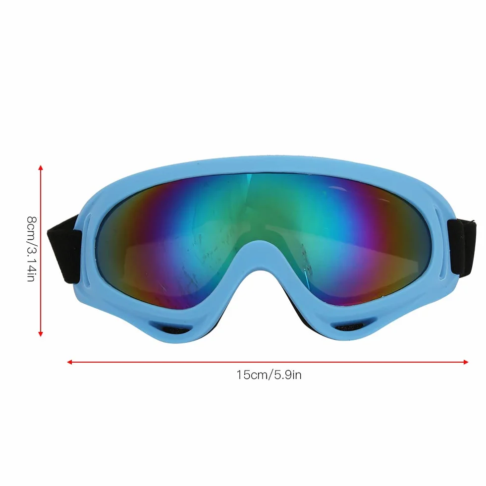 Gogle Narciarskie, PC Dzieci Wiatroszczelne Okulary Narciarskie, Gogle Snowboardowe i Motocyklowe, Lekkie, Szerokie Pole Widzenia, Unisex Outdoor Sports Gogle(Kolorowy film w kolorze jasnoniebieskim)