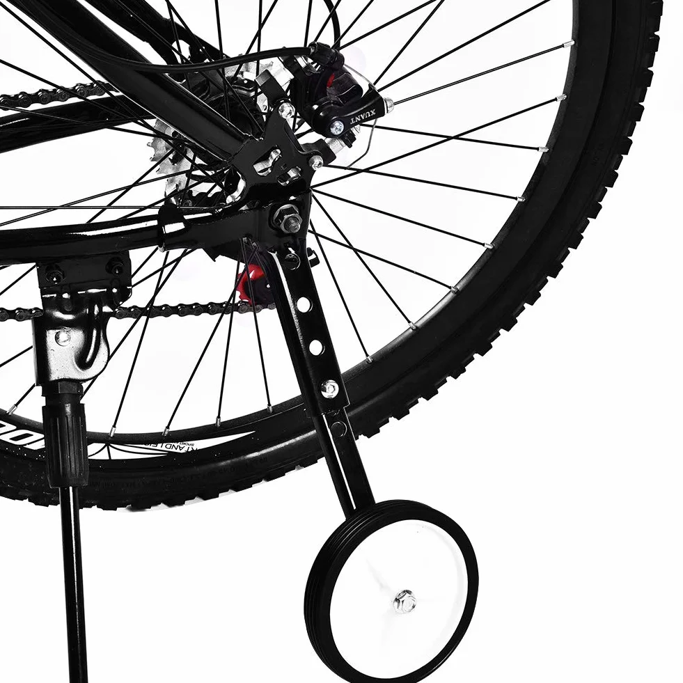 Dioche 2-częściowy zestaw uniwersalnych kół podporowych, przerzutki rowerowe, koła treningowe, regulowane rowery treningowe dla dzieci, akcesoria rowerowe dla dzieci od 16 do 22 cali (czarne)