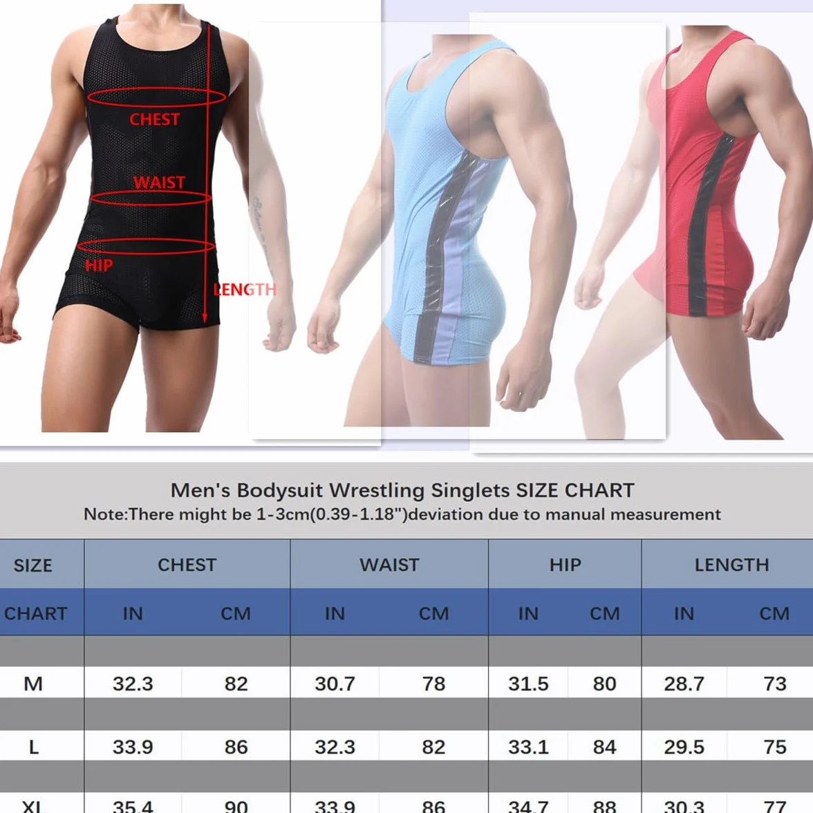 Męski podkoszulek zapaśniczy sportowy trykot body siłownia odzież sportowa podkoszulka, A-niebieski, L