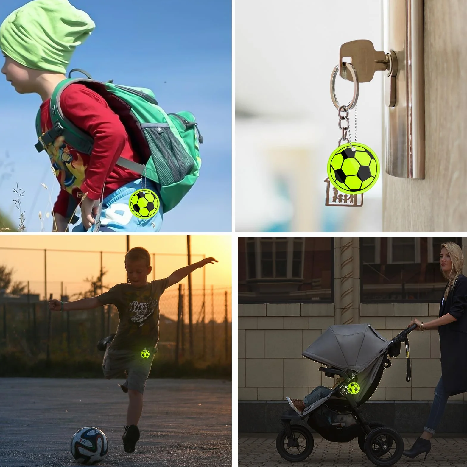 LEMONSTONE 12 sztuk odblasków dla dzieci, zawieszki odblaskowe, wisiorki, tornister szkolny, odblaskowy breloczek do kluczy, do tornistra, plecaka, 12 sztuk