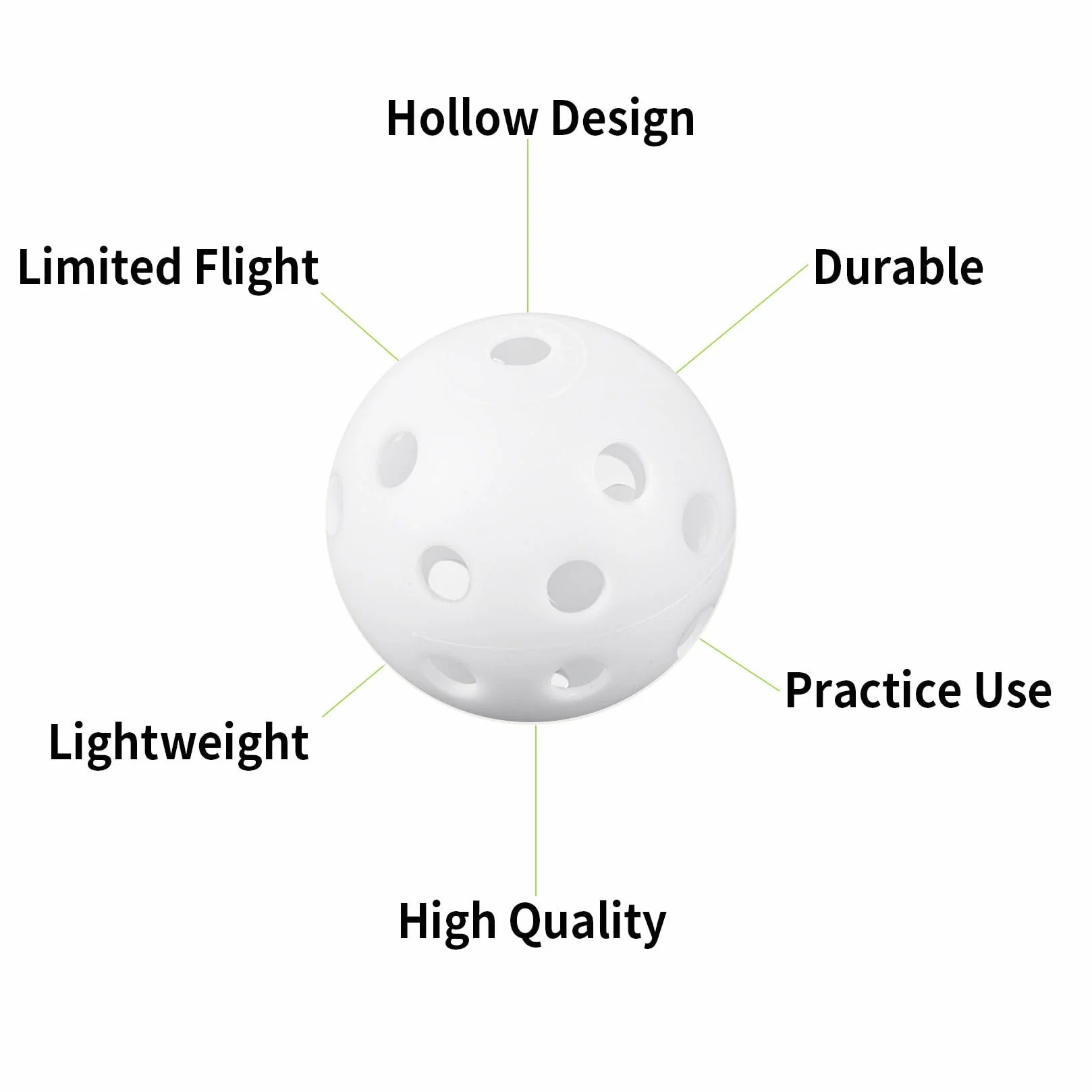 Xiaomoyu 28 sztuk piłek do ćwiczeń golfowych, Air Flow Hollow, 40 mm, tworzywo sztuczne, piłeczki treningowe do gry w golfa do swingu, jazdy samochodem, gry w golfa dla dorosłych