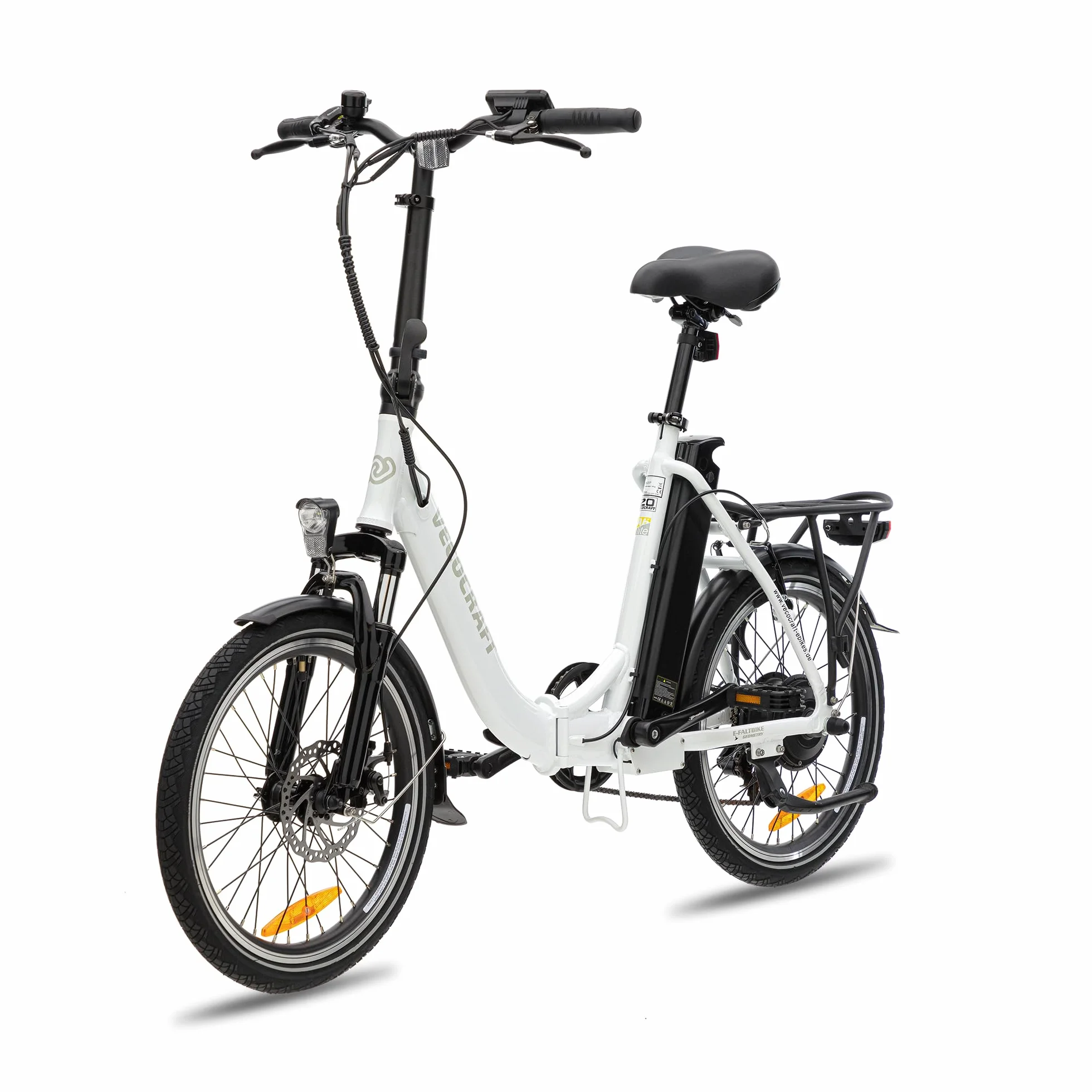 VecoCraft E-Pax e-Bike damski rower składany 20 cali, z wyjmowanym akumulatorem 36 V, 13 Ah, zasięg do 55-95 km, silnik tylny 250 W, Shimano 7-biegowy rower elektryczny
