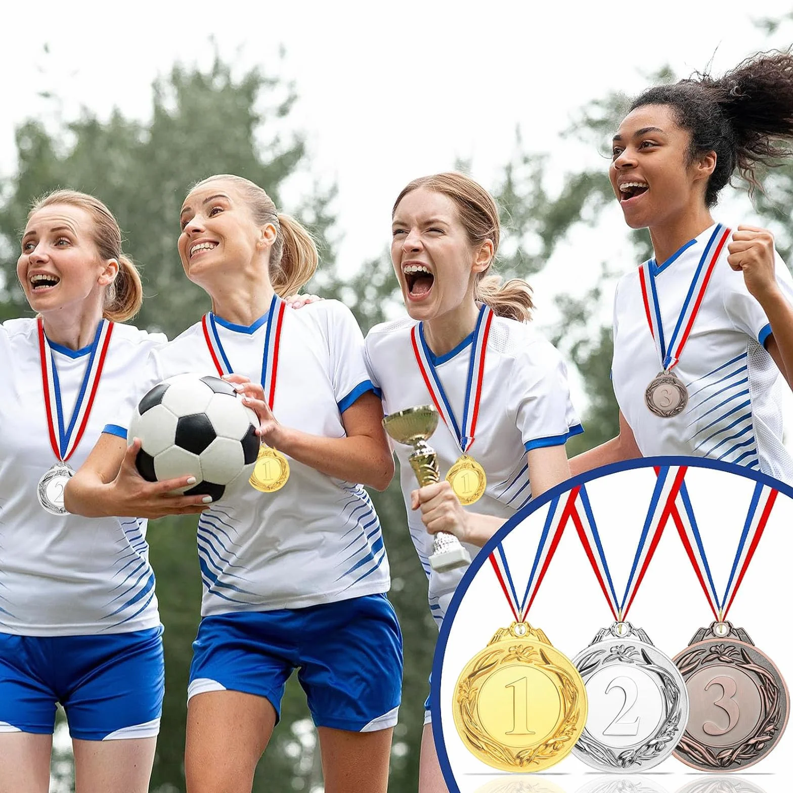 Złoty medal olimpijski z brązowym medalem na szyję, średnica 5,0 cm