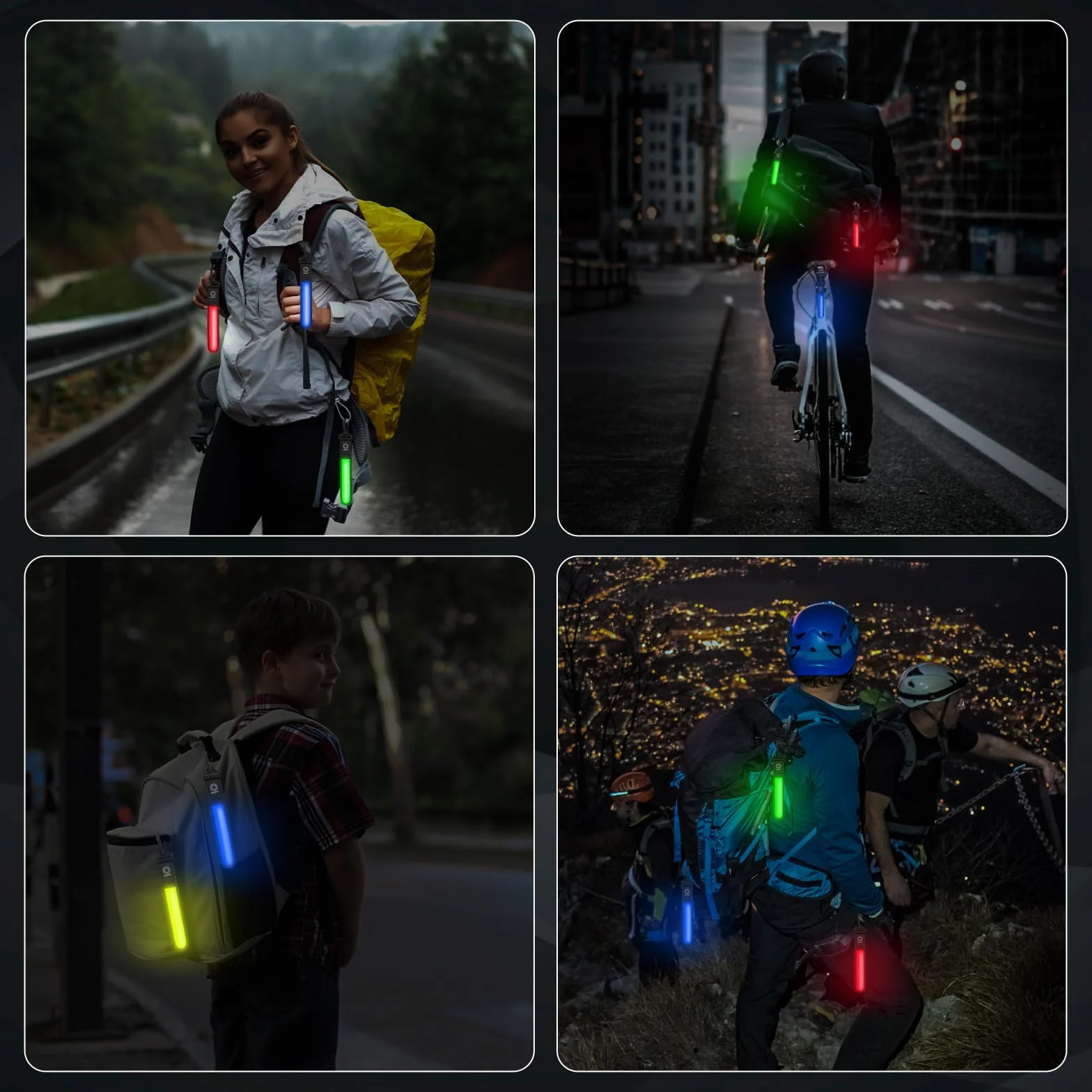 GOMETY 6 sztuk odblaskowych zawieszek LED 3 tryby dla dzieci do plecaka