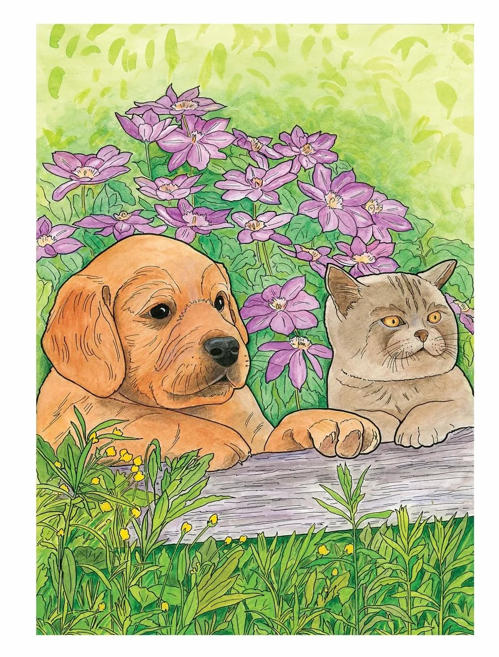 Creative Haven Lovable Cats and Dogs Coloring Book