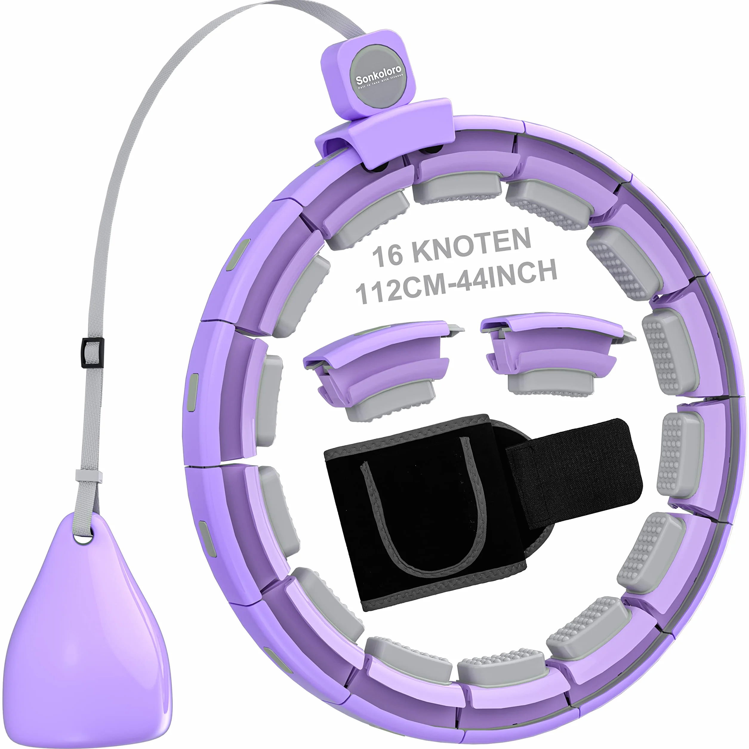 Smart Fitness Hoop obręcz fitness z kulkami obciążającymi i wypustkami, cicha hula hop do odchudzania