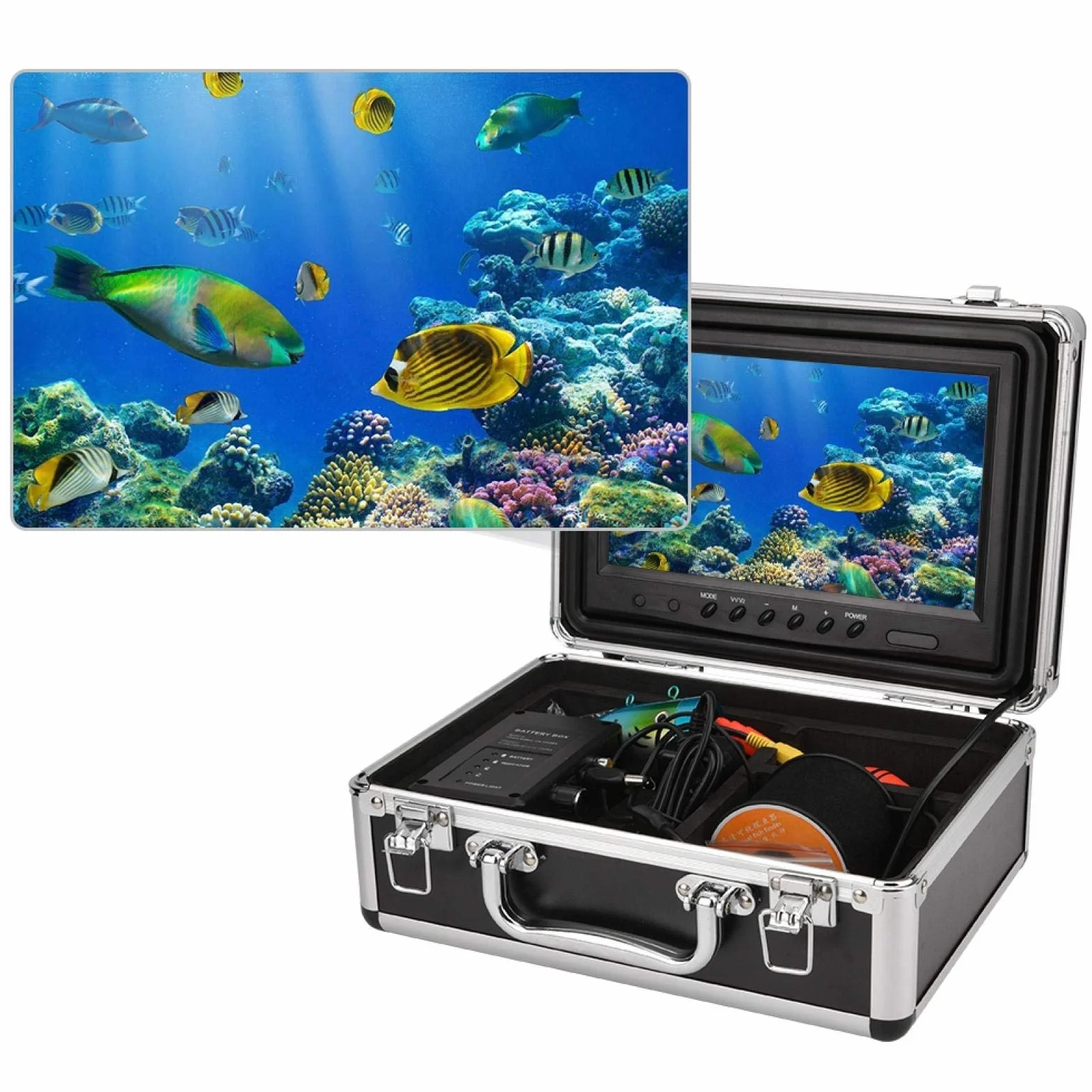 Fish Finder 9-calowy duży ekran podwodna kamera wędkarska HD 1000TVL zestaw bateria 4500 mAh