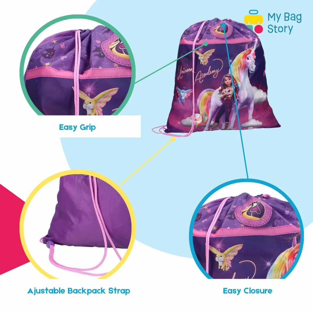 mybagstory Torba sportowa Unicorn Academy Sophia & Wildstar 44 x 36 cm różowy fioletowy