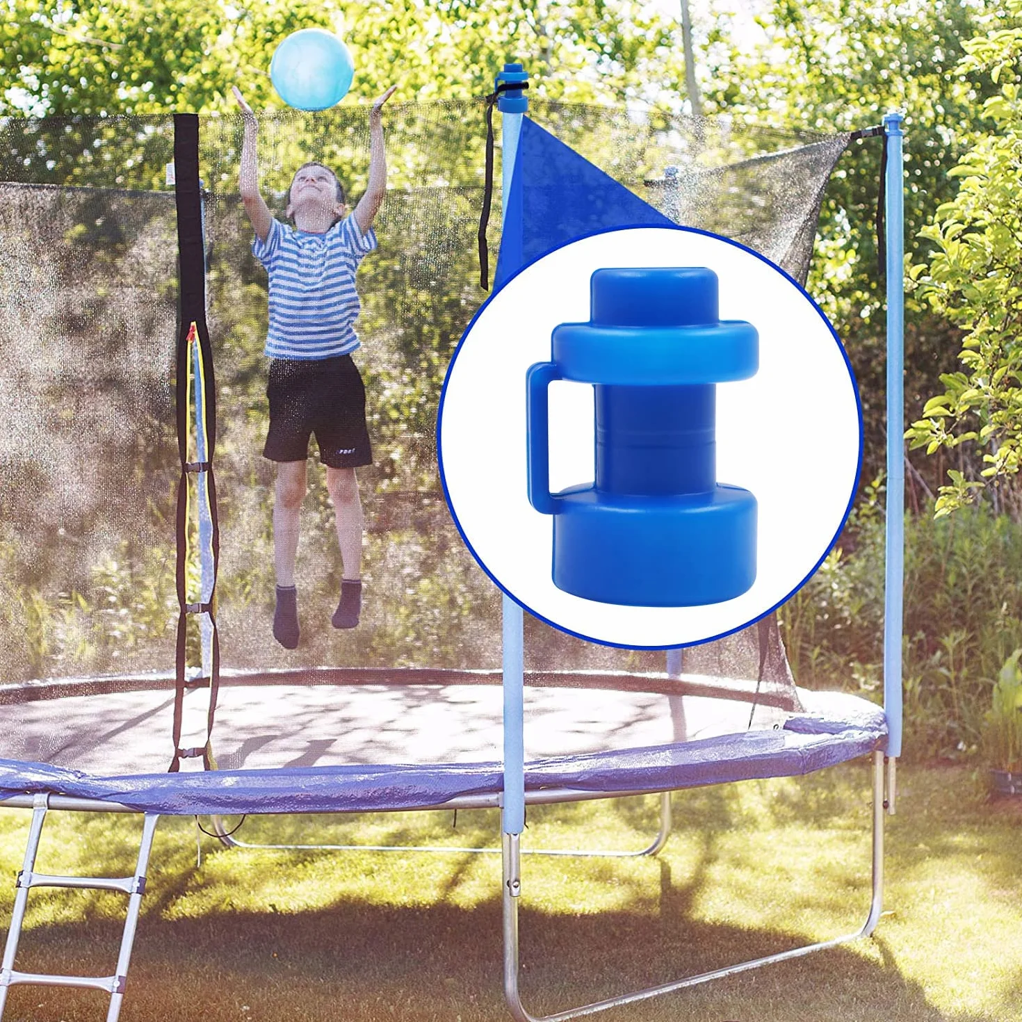Aohcae Zaślepki do trampoliny, 8 sztuk, części zamiennych, Ø 25 mm, nakładki na słupki (niebieskie)