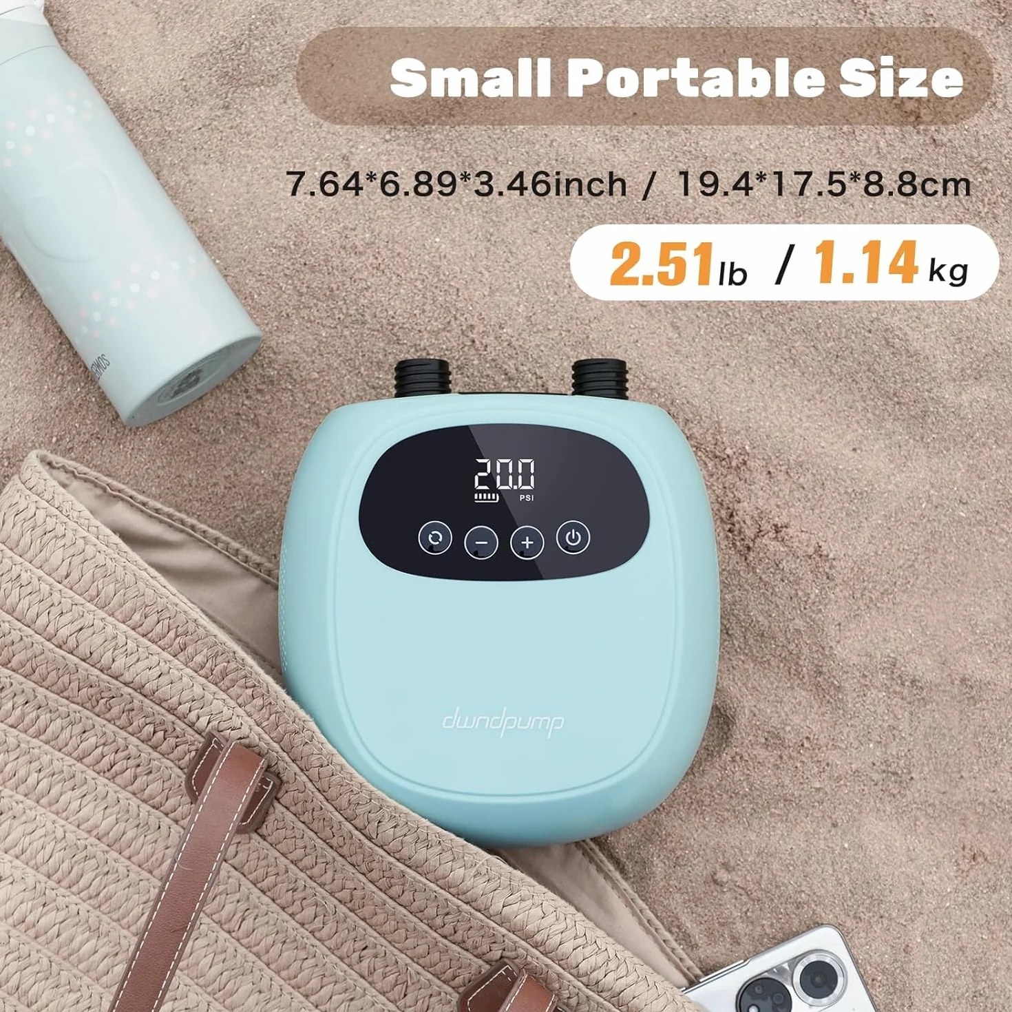 dwndpump Pompka SUP, Pompe électrique pour paddle board, rechargeable 20 PSI pour SUP, gonflage et dégonflage à deux niveaux, pompe électrique pour kayaks, ailes à vent, SUP