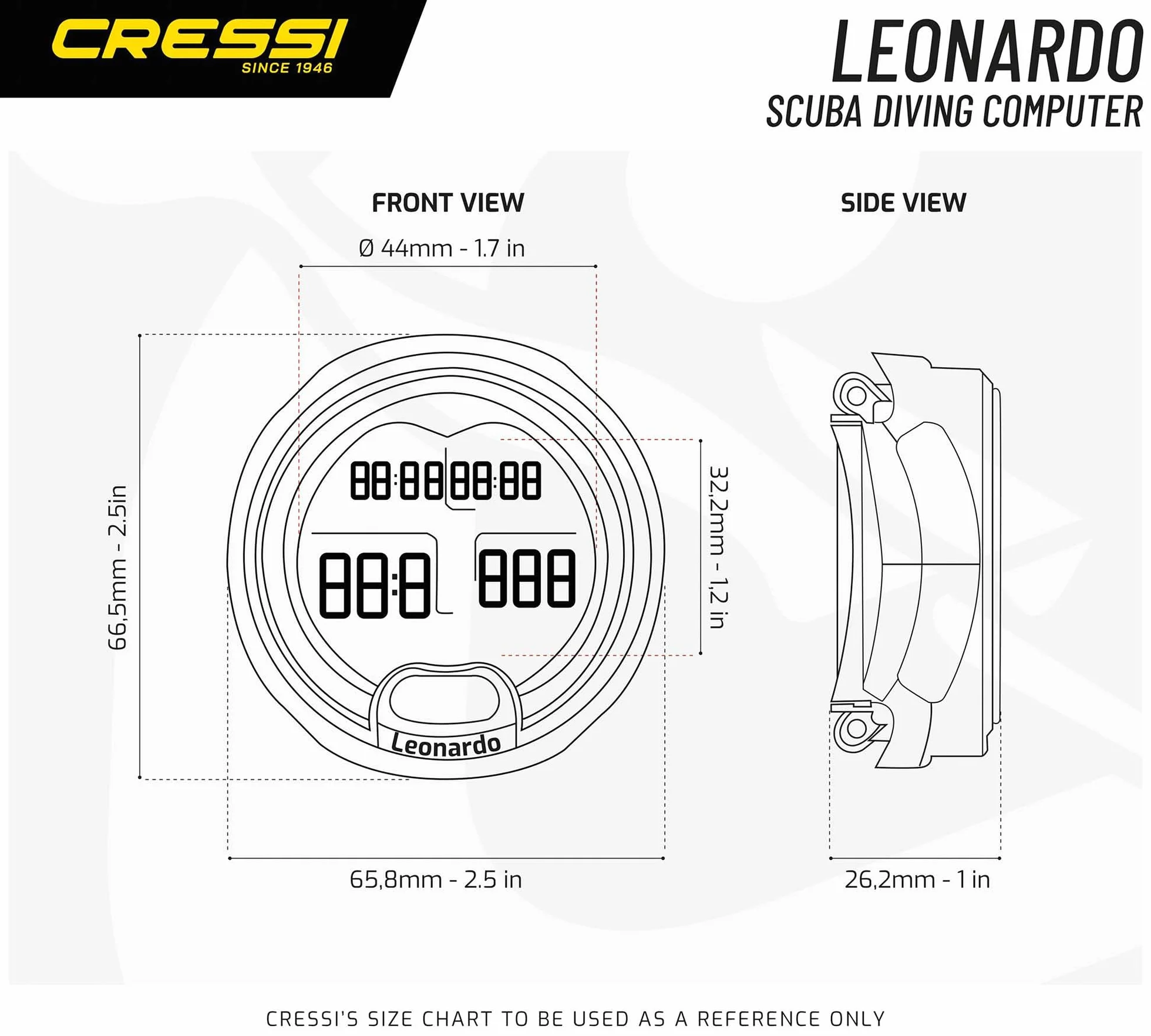 Cressi Leonardo komputer do nurkowania pomarańczowy czarny