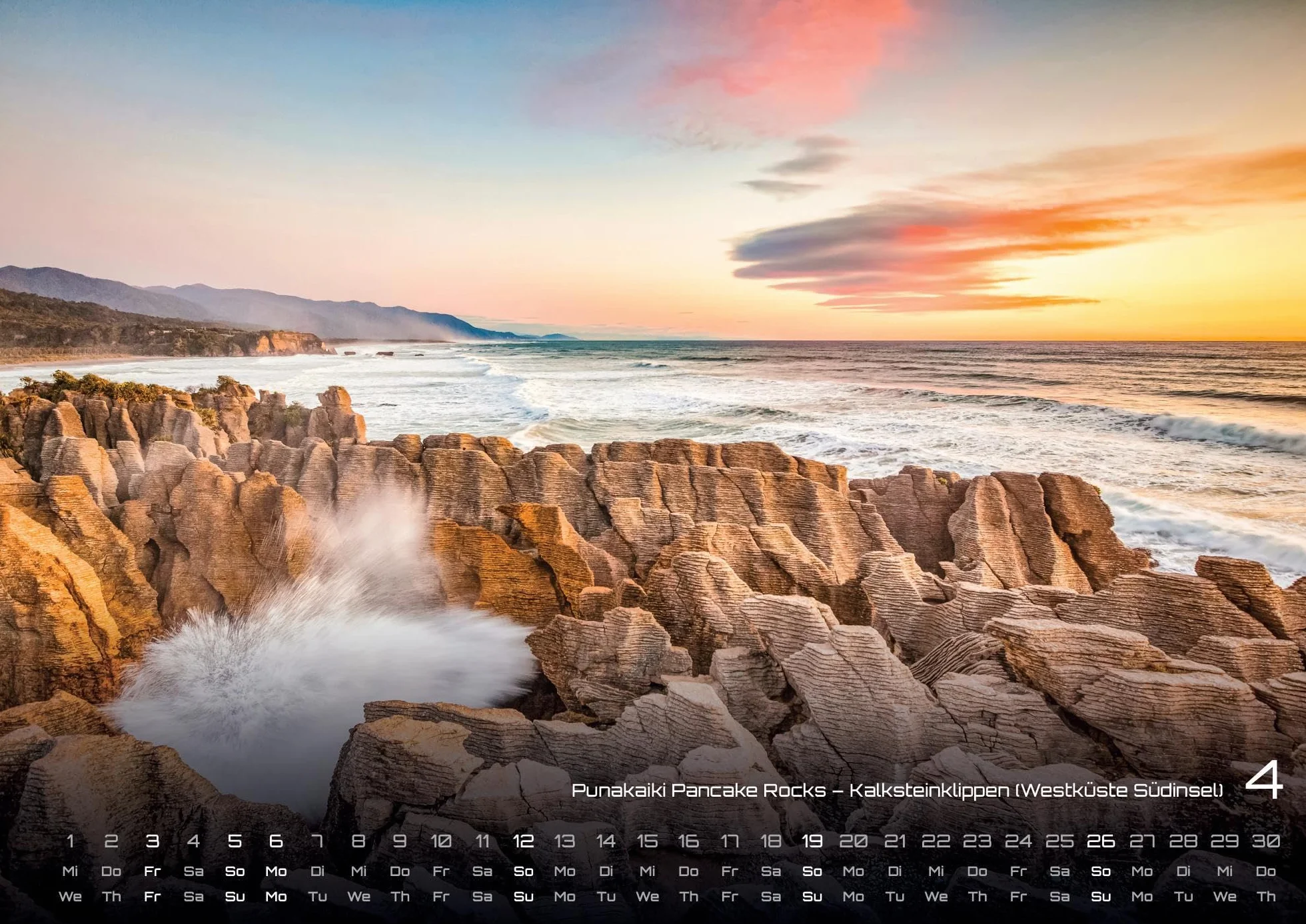 Neuseeland - Das Land der langen weißen Wolke - 2026 - Kalender DIN A2: Der Wandkalender mit den schönsten Motiven aus Neuseeland für das Jahr 2026 im extragroßen Format DIN A2 (ca. 60 x 42 cm)!