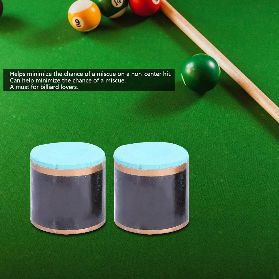 2 szt. antypoślizgowe końcówki do kredy bilard basen Cue akcesoria kredowe z gładką i równomierną powłoką do basenu Snooker (czerwony)