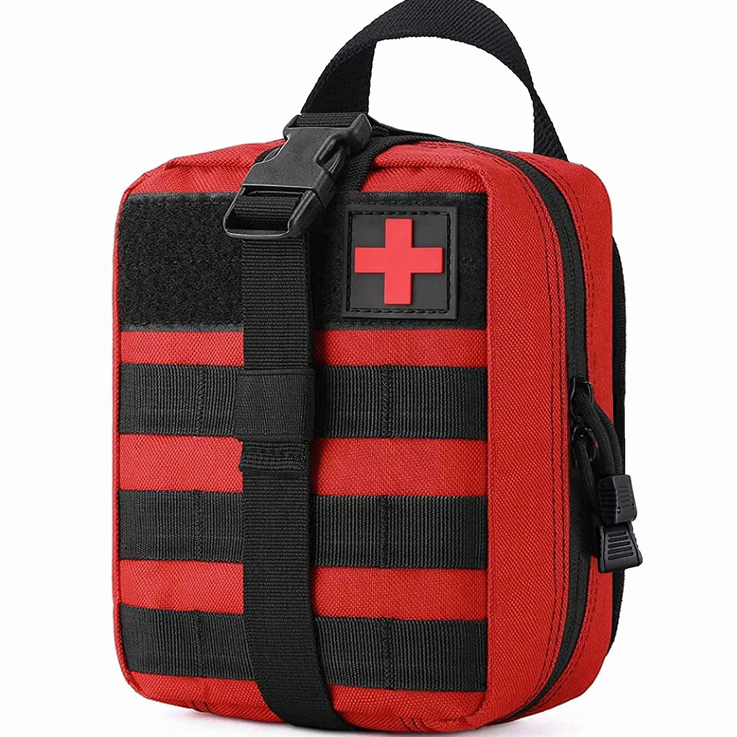TANSOLE Taktische Erste Hilfe Tasche Molle Leer EDC Pouch für Outdoor Survival Camping Rot