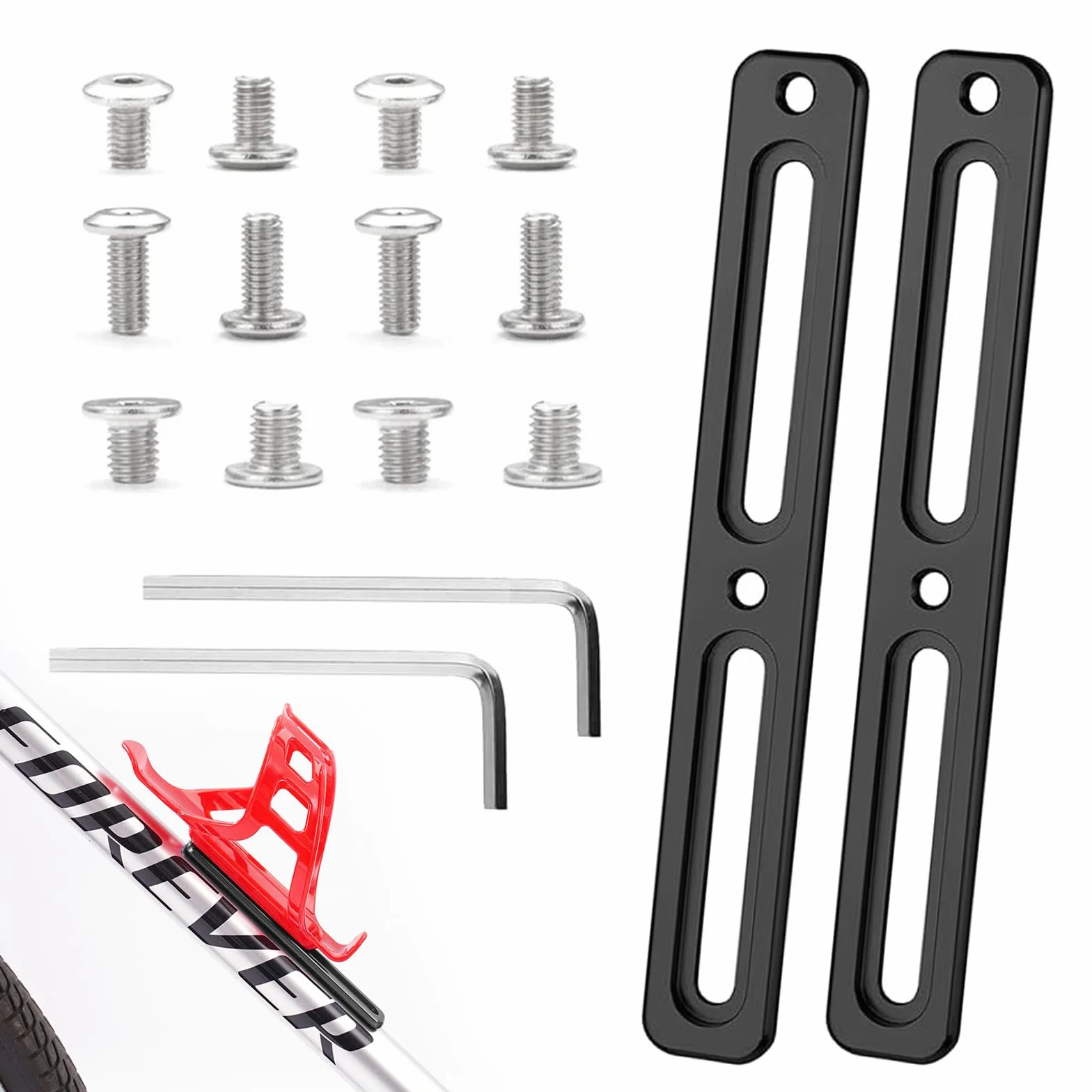 Adapter do rowerowego uchwytu na butelki, 2 sztuki, uchwyt na butelkę, podstawa montażowa koła B, regulowany uchwyt klatki do małych geometrii ramy, do rowerów MTB, wyścigowych, górskich