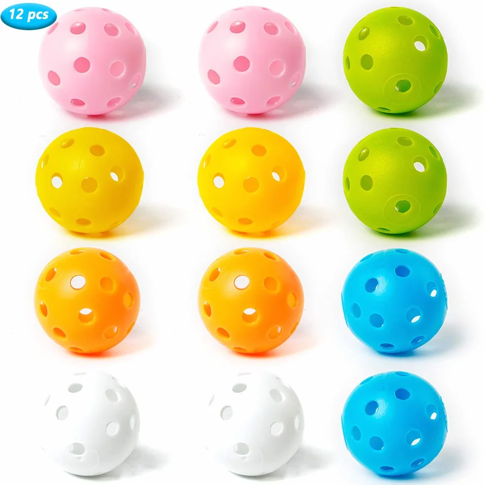 THIODOON Piłka do ćwiczeń golfowych, przepływ powietrza, puste piłki golfowe, 40 mm, plastikowe piłki golfowe do treningu huśtawki, strzelnica do domu, na zewnątrz, gry w golfa, dla dorosłych, dzieci,