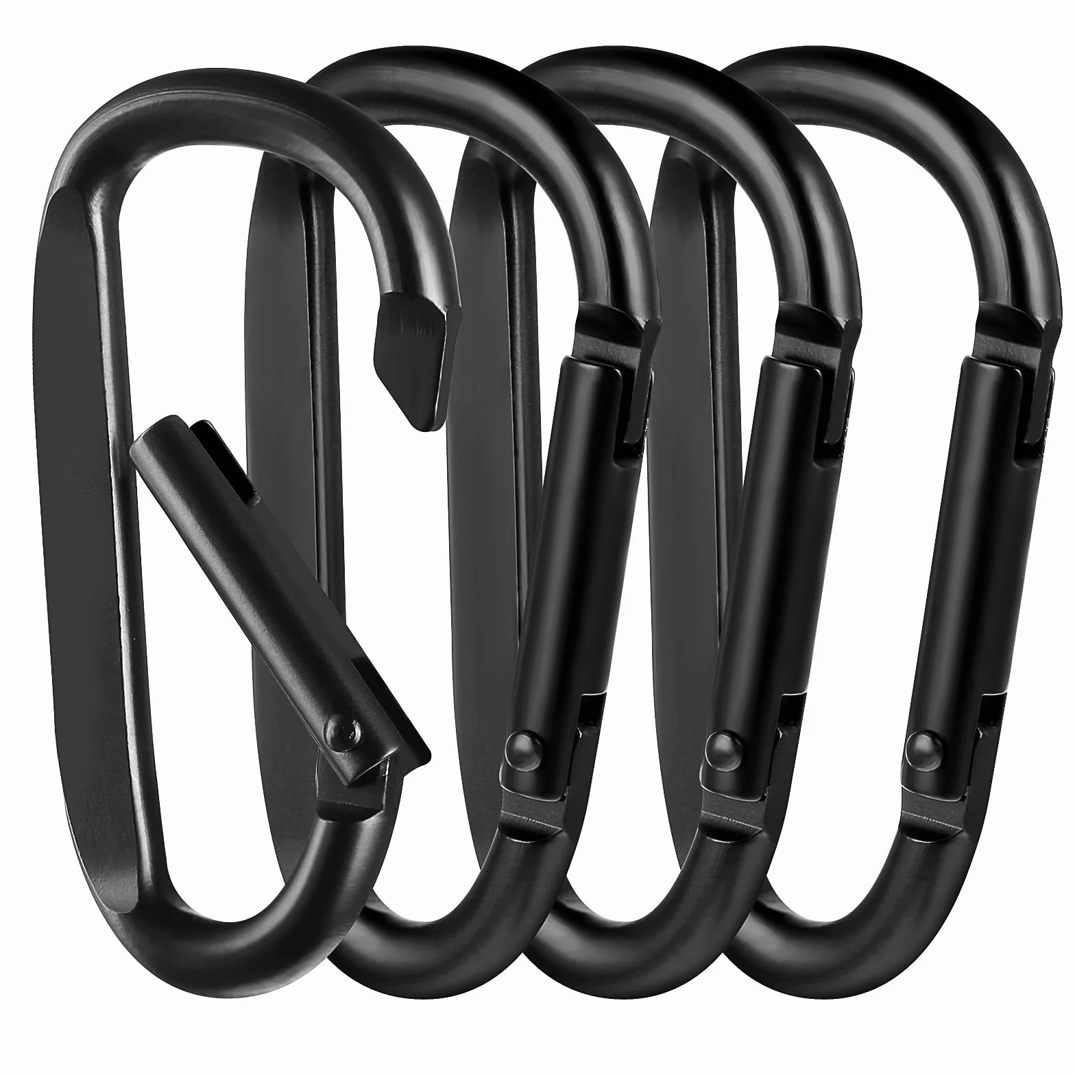 Andibro Aluminiowe karabińczyki 6,6 cm 4 sztuki w kształcie pierścienia D