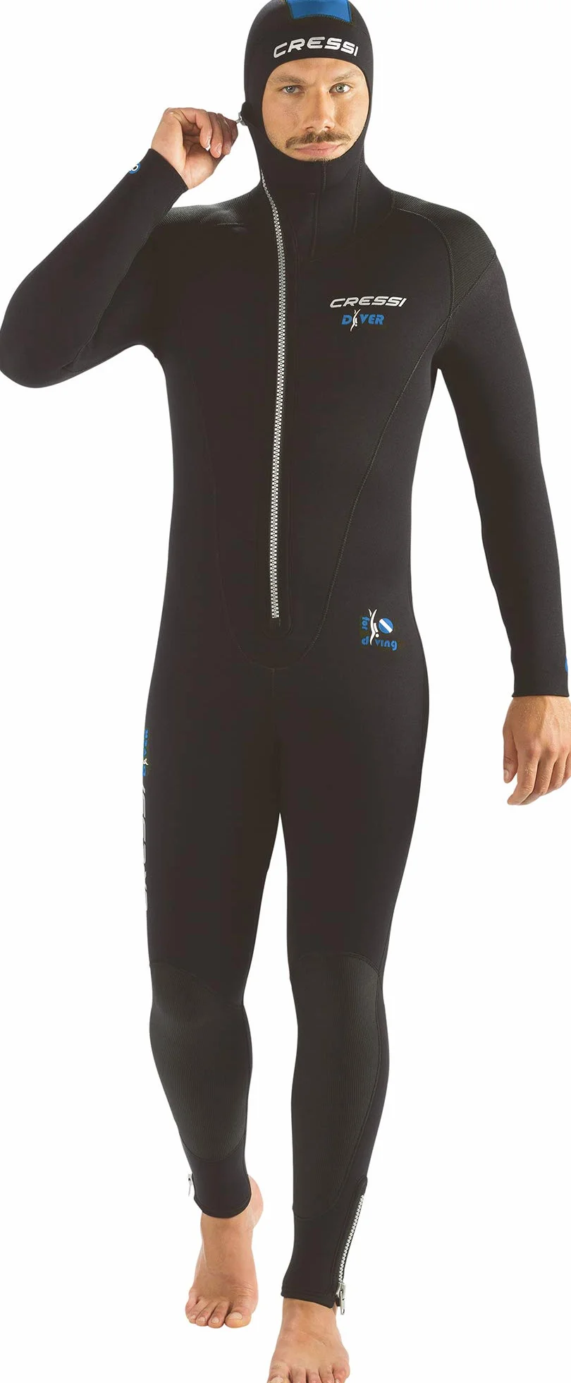 Cressi Diver Man Monopiece kombinezon - kombinezon premium dla mężczyzn ze stałym kapturem