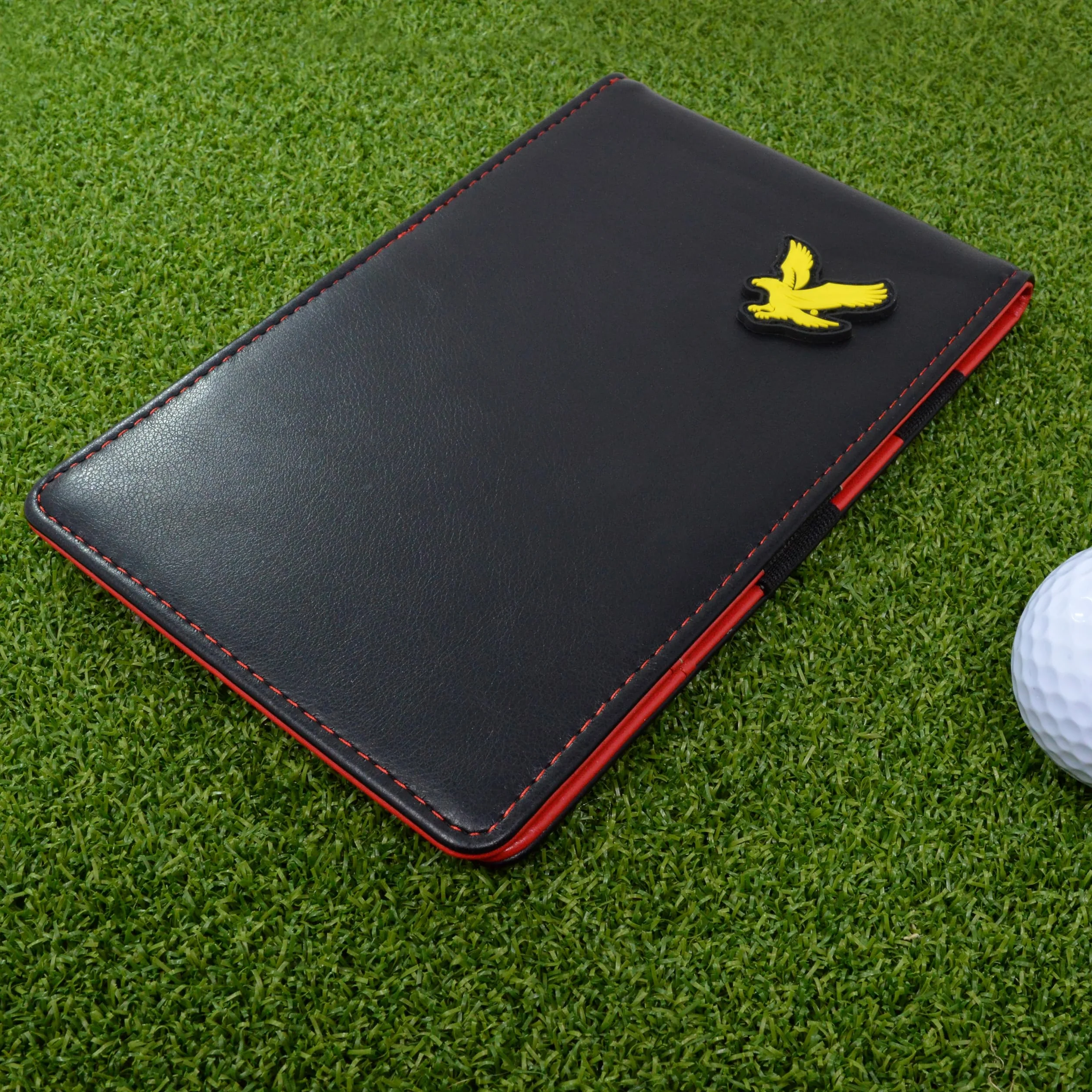 Lyle and Scott Skórzany uchwyt na książki golfowy dwukolorowy z otworem na ołówek