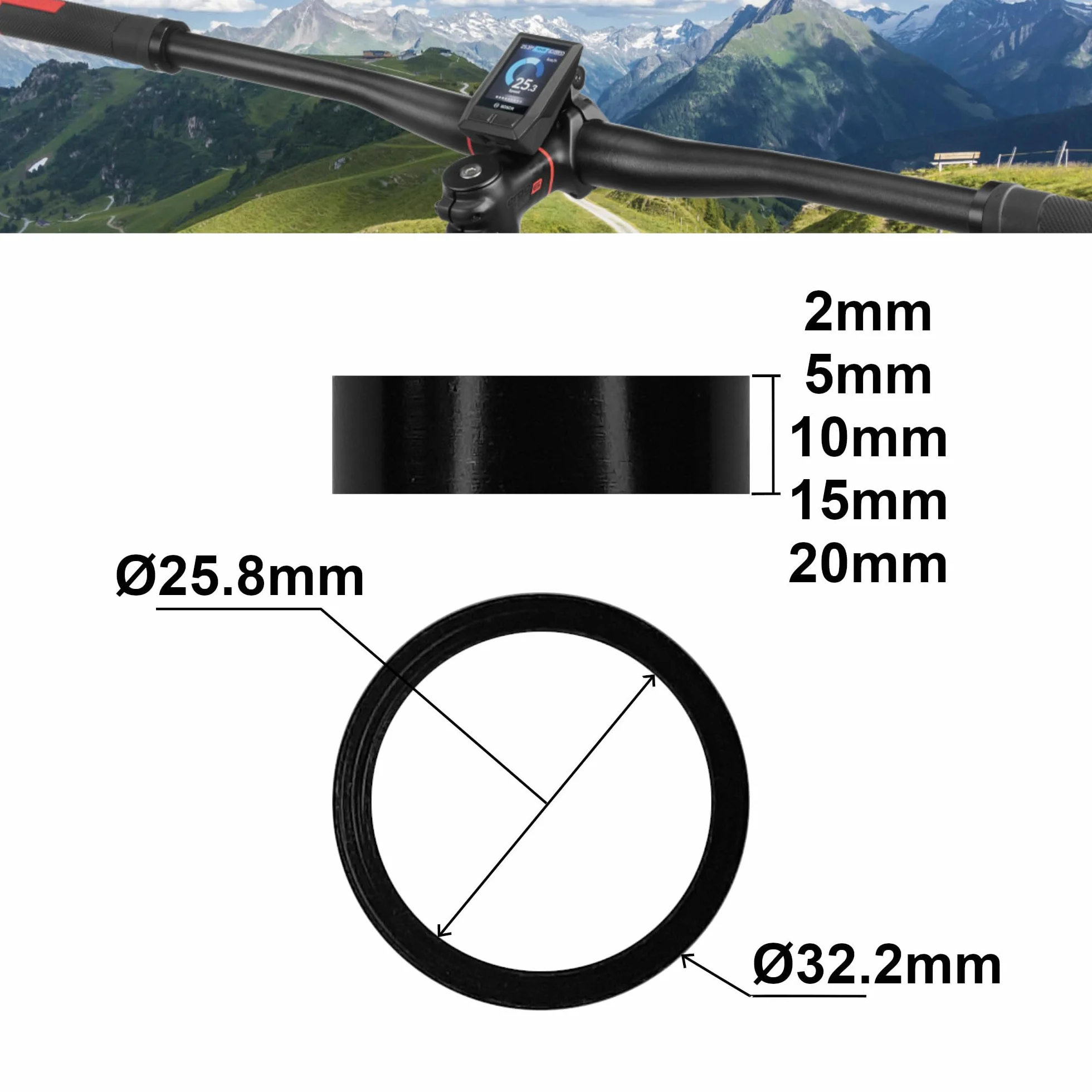 Przekładki dystansowe do roweru aluminiowe MTB szosowe 1 cal 5 sztuk 2-20 mm