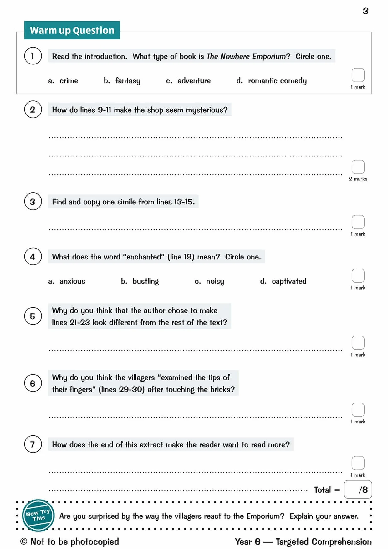 KS2 English Year 6 Reading Comprehension Targeted Question Book - Book 2 (with Answers)