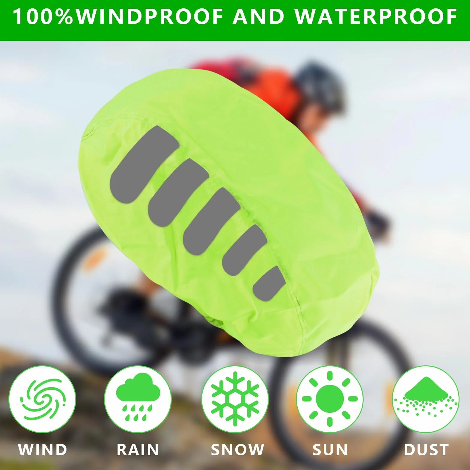 Kask rowerowy wodoodporny odblaskowy 2 sztuki
