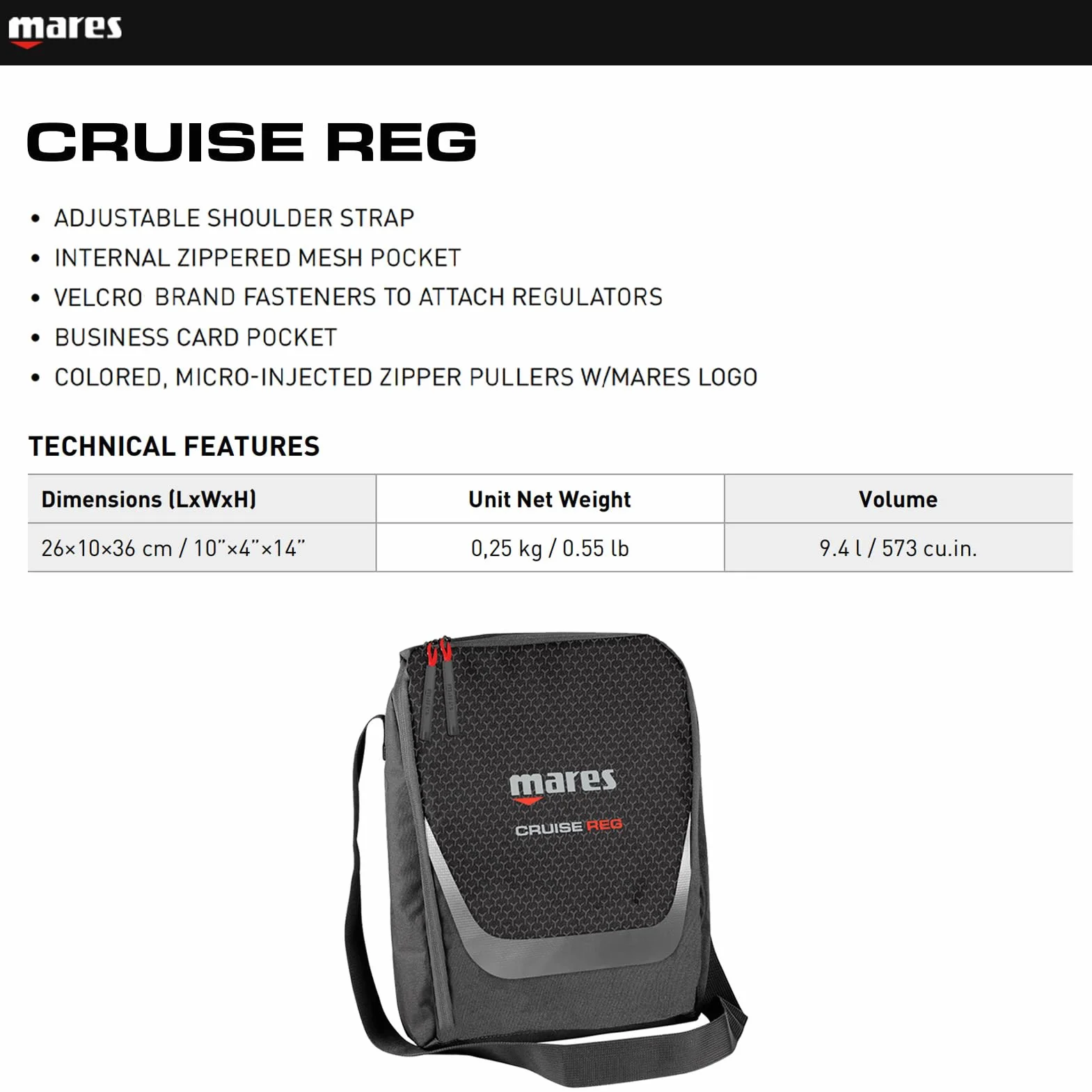 Mares Rejs Reg, Czarny, One Size, Torba wielofunkcyjna