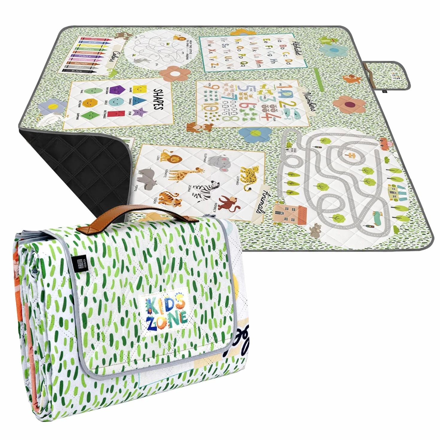 Wodoodporny Koc Piknikowy dla Dzieci 150x150 - Duży Ręcznik na Piknik Plaża Ogród Góra Park Dziecko Dziewczyna - Przenośny i Składany Grający Kempingowy Dywan (Globus, 200x200)