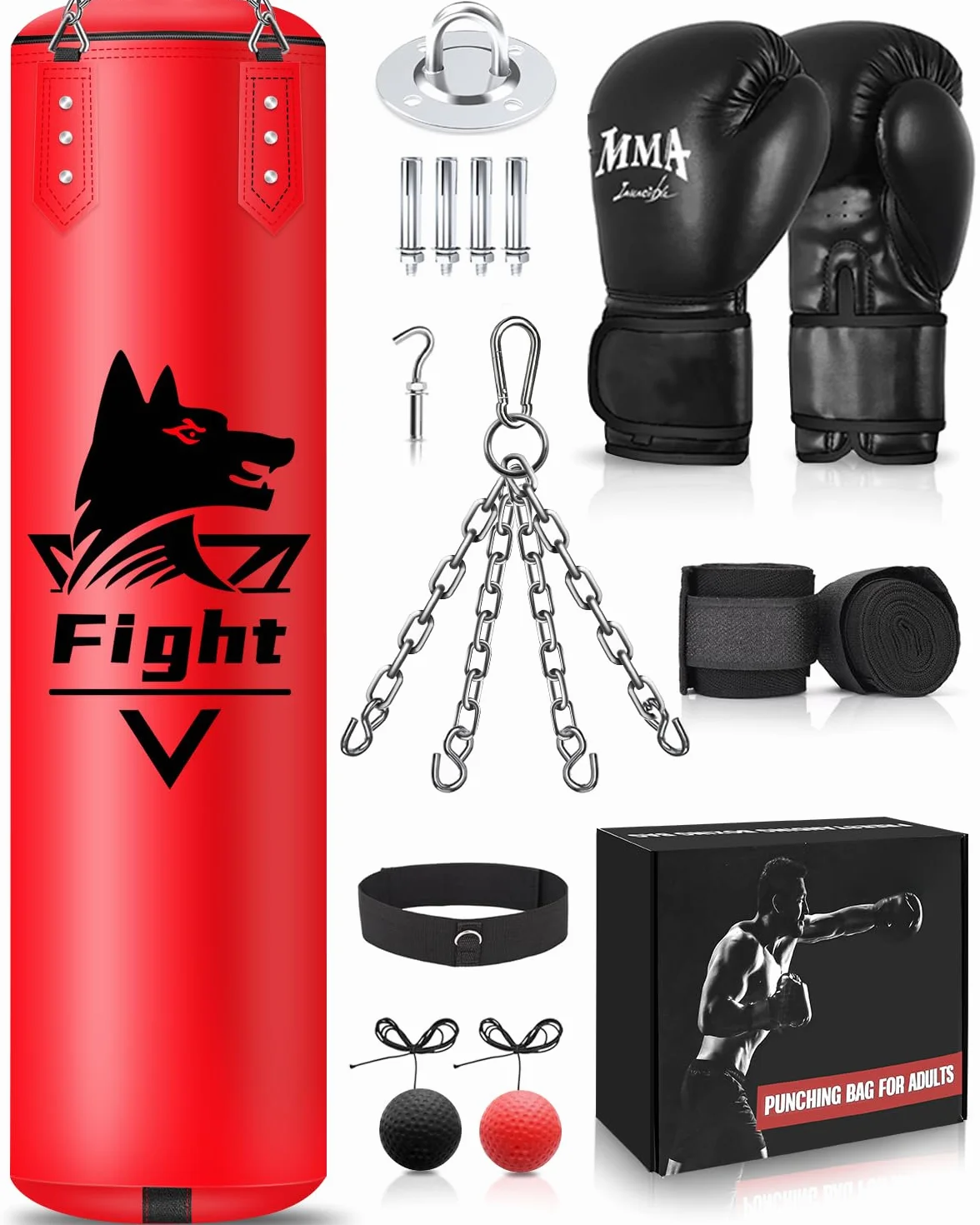 Skórzana torba bokserska z mikrofibry z rękawiczkami i akcesoriami do treningu kickboxingu MMA