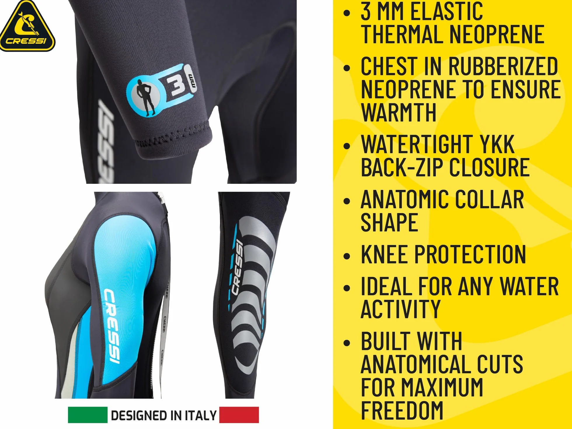 Cressi Morea Lady Monopiece Wetsuit 3 mm - All-In-One Neopren High Stretch dla kobiet