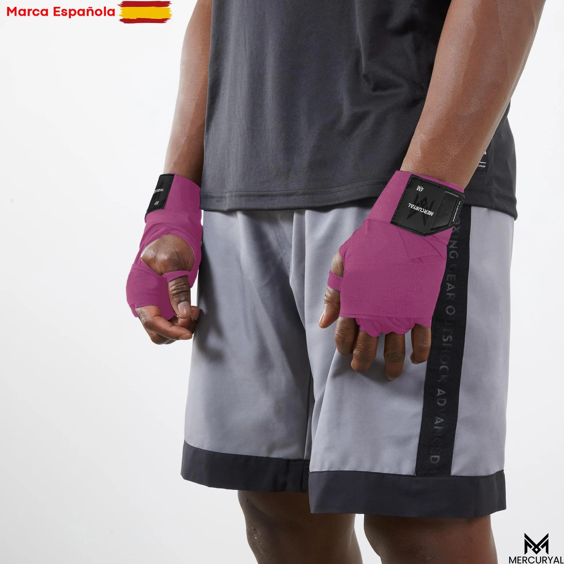 MERCURYAL Bandaże bokserskie 4m do ochrony dłoni - Hand Wraps Muay Thai MMA Kick Boxing (różowy)