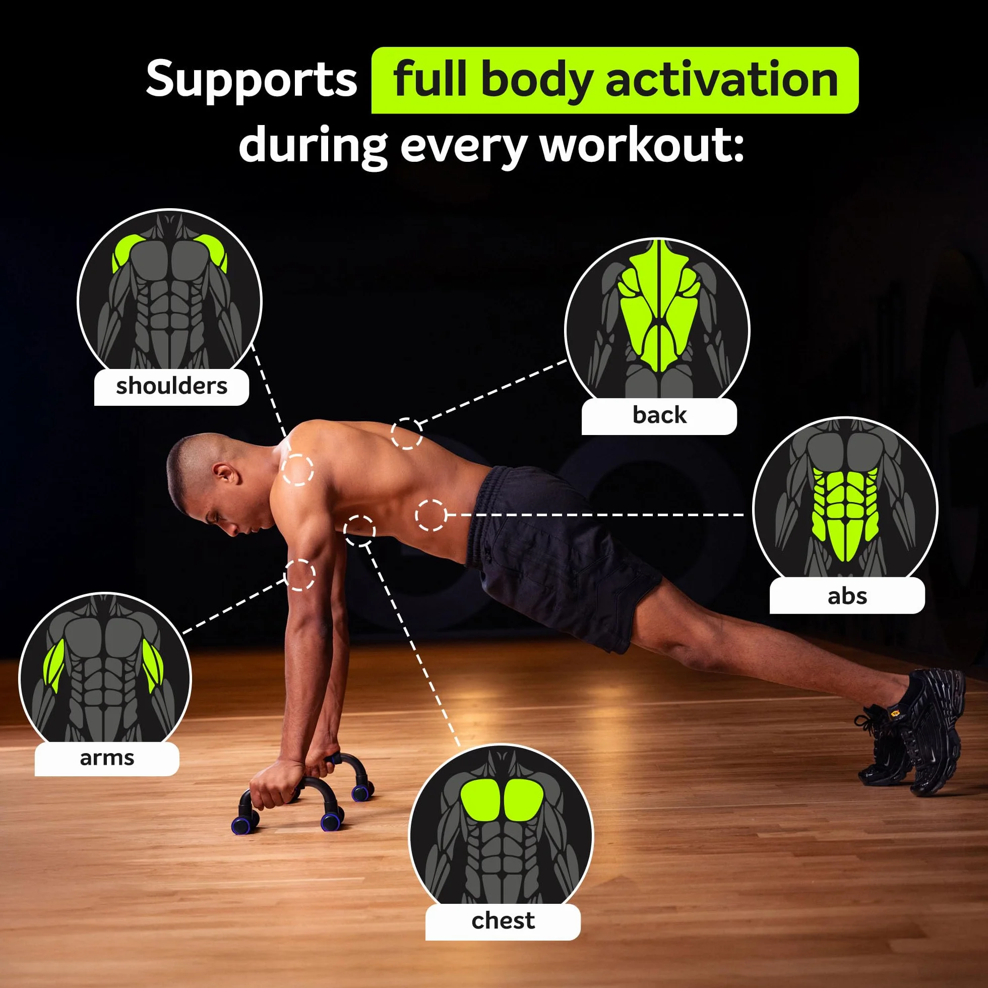 Fizyo 2 Uchwyty do Pompek do Treningu Całego Ciała, Antypoślizgowe Uchwyty z Pianki, Push Up Bar, Domowy Fitness, Chroniące Stawy Nadgarstki, Do Treningu Mięśni i Siłowego, Zestaw 2 sztuk