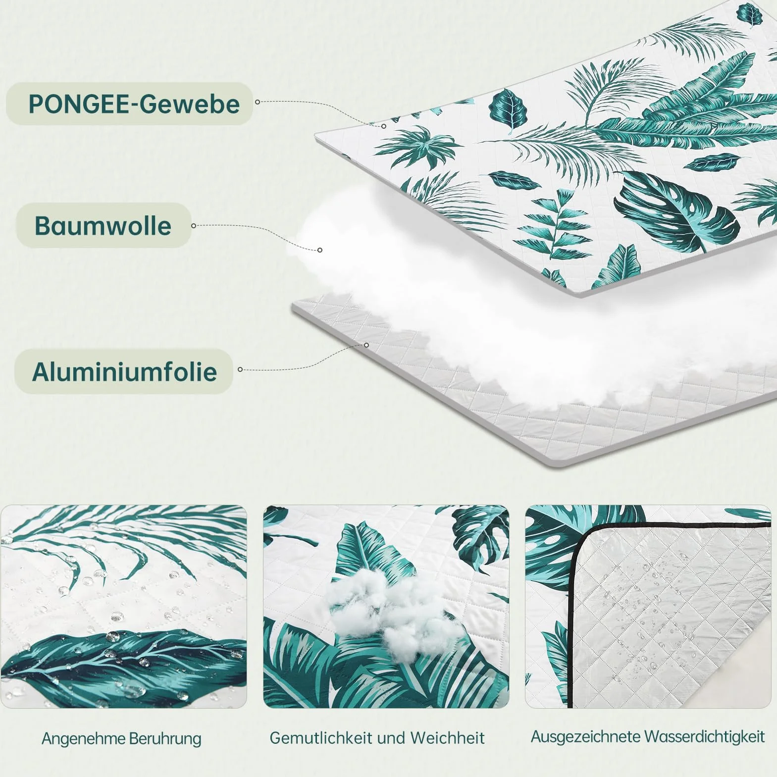 HAUSPROFI Koc piknikowy 200 x 300, wodoodporny i izolowany - XXL koc outdoorowy na piknik, plażę, kemping. Kompaktowy, łatwy do przenoszenia, wyściełany bawełną, w zestawie uchwyt do noszenia i