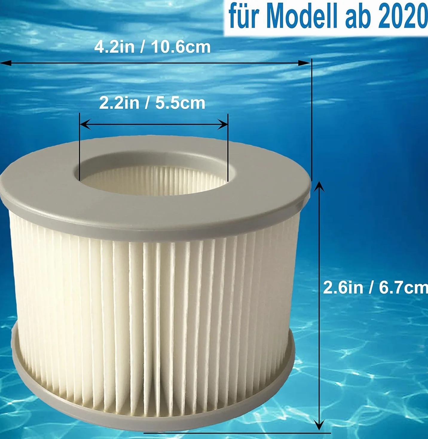 Wkłady filtrujące do jacuzzi MSPA, zestaw 2 zamiennych wkładów filtrujących do nadmuchiwanych basenów, wkład filtrujący do gorących łodzi podwodnych i przenośnego spa Bubble Spa – model od 2020