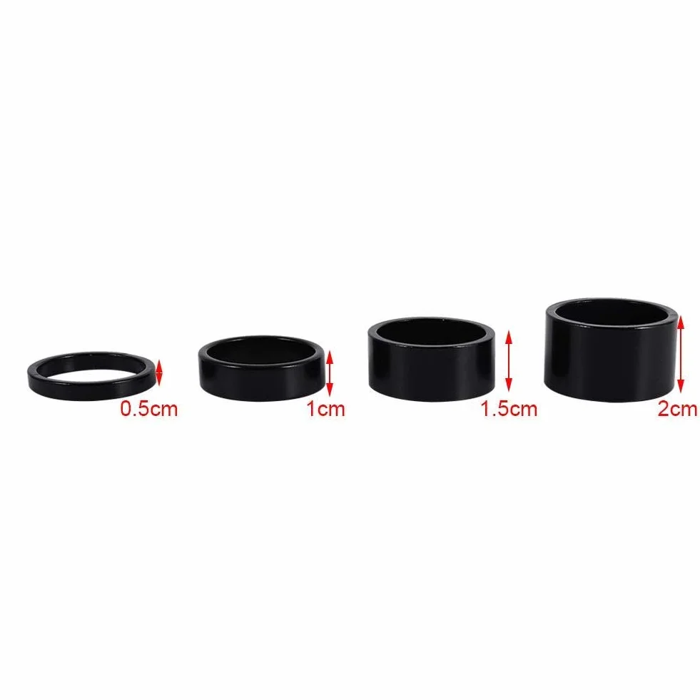 4 szt. Zestaw słuchawkowy do roweru, podkładka do widelca przedniego ze stopu aluminium, 5 mm, 10 mm, 15 mm, 20 mm, do roweru górskiego, szosowego (niebieski)