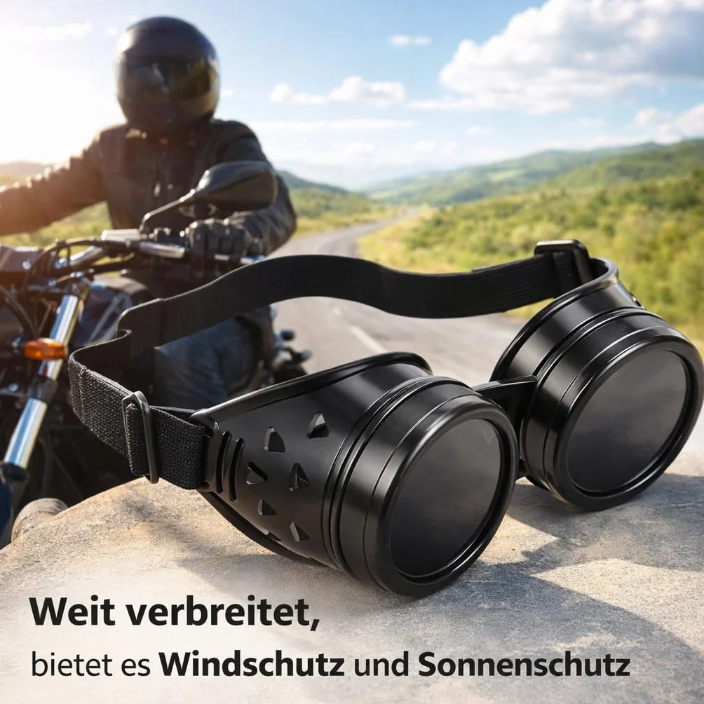 Steampunk Gogle ABS Vintage Dwuwarstwowe Okulary Przeciwsłoneczne Rekwizyt Imprezowy