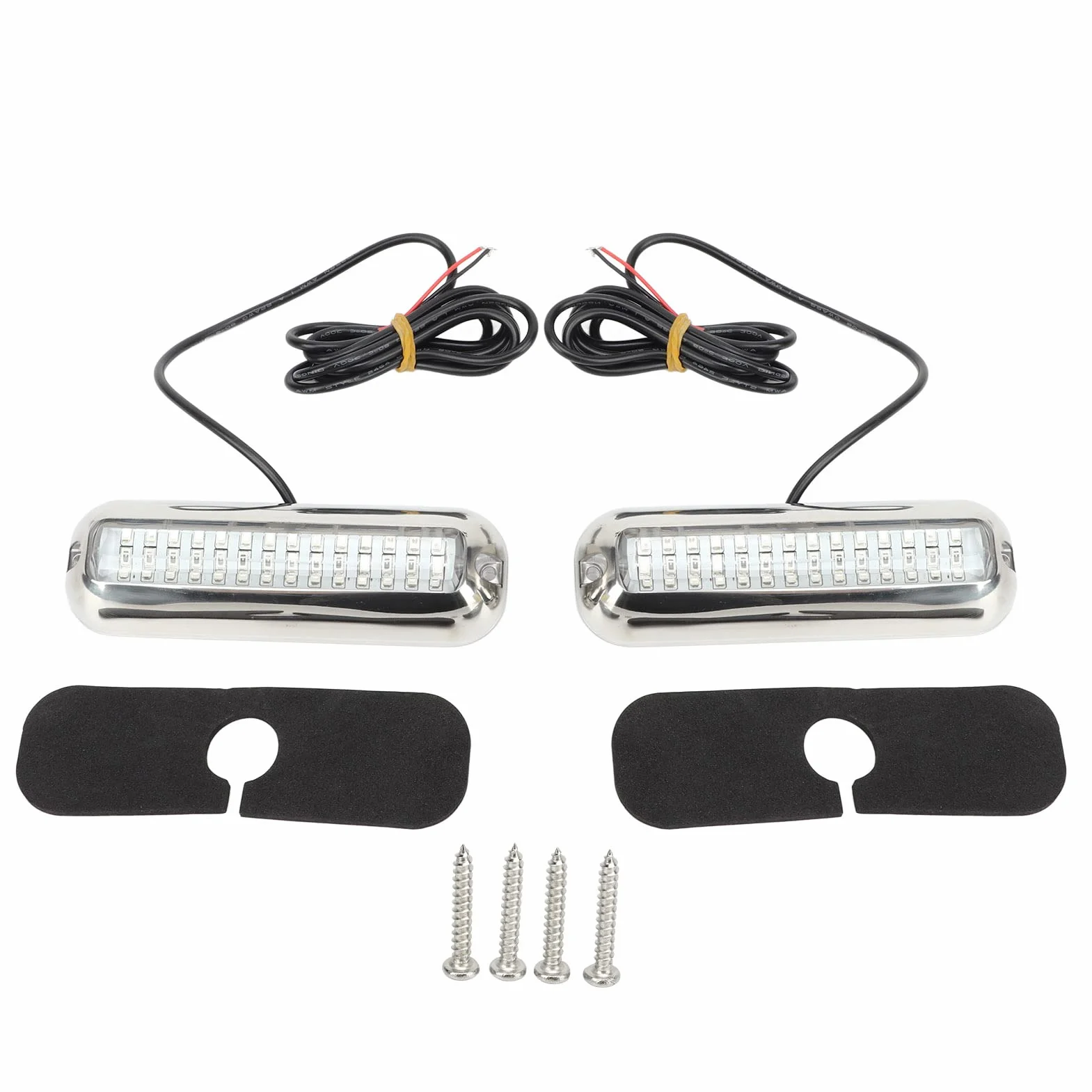 Aramox Oświetlenie łodzi Podwodnej, 2 szt. 42 LED Oświetlenie Pawęży łodzi 10-36 V IP68 Wodoodporne 1500 Lm Super Jasne Morskie światło Pawęży (Niebieskie światło)