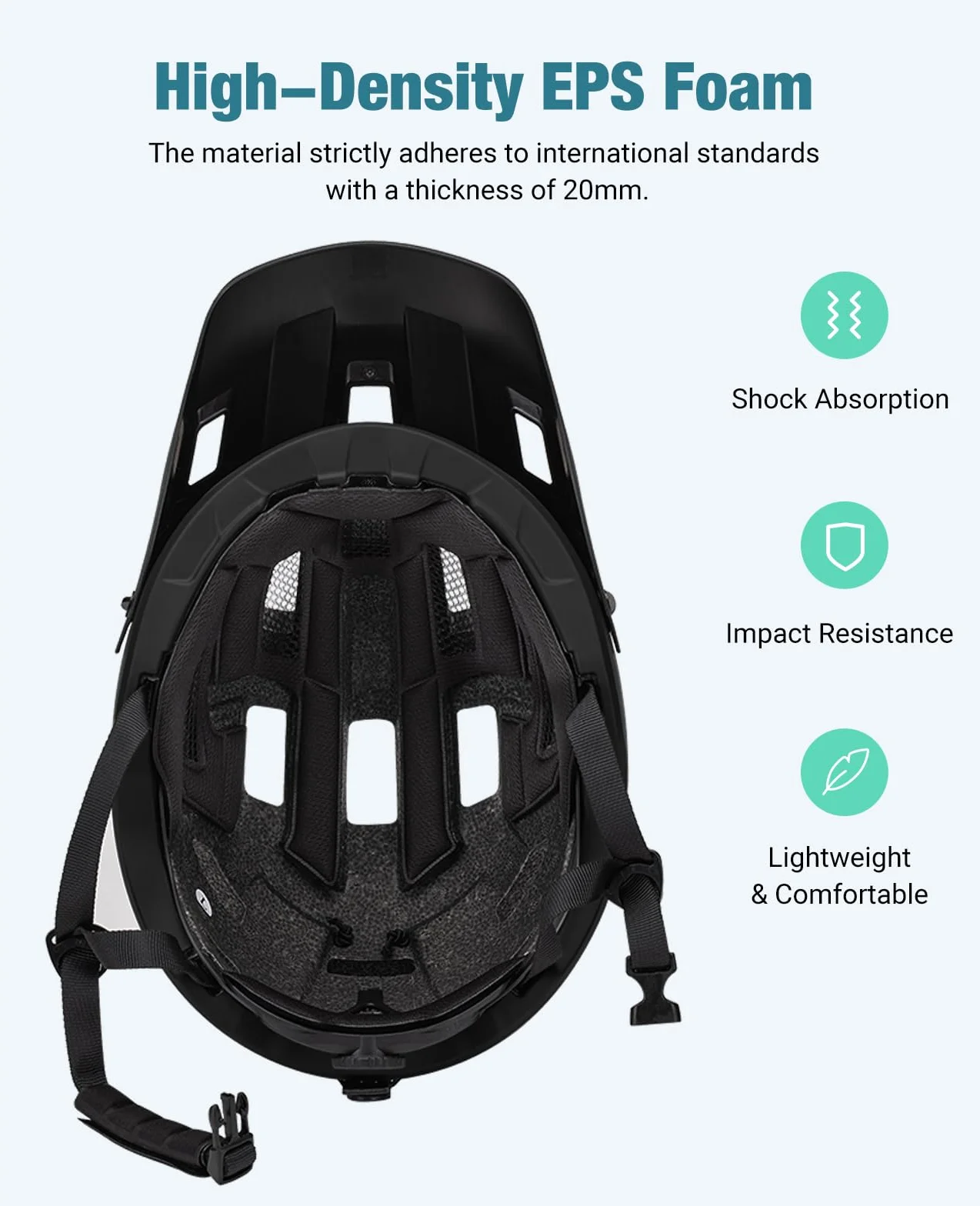 Favoto Kask rowerowy terenowy - technologia Double Inmould Lekki kask rowerowy MTB z wizjerem dla dorosłych z certyfikatem CE