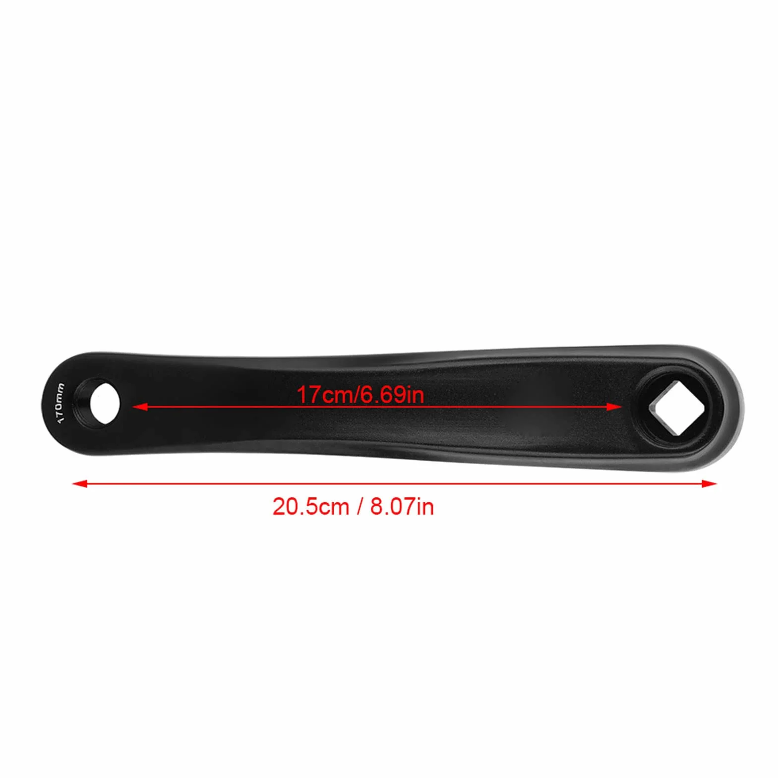 Ramię korby rowerowej, Akozon 170 mm łańcuch rowerowy ze stopu aluminium Wymiana ramienia korby (czarny diamentowy otwór)