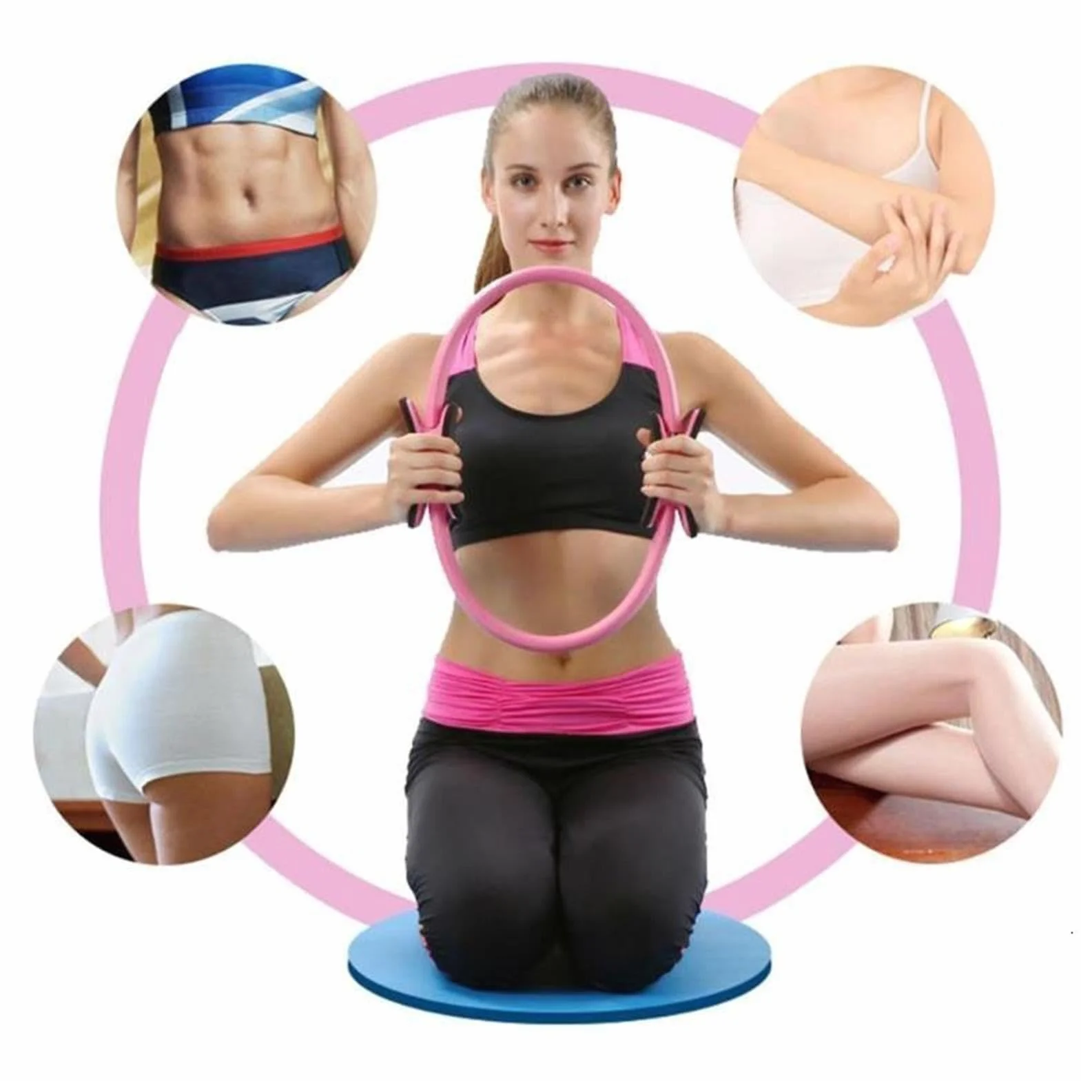 Pilates Kit Pierścień i Zestaw Piłek 5w1 Akcesoria Gimnastyczne do Rozciągania