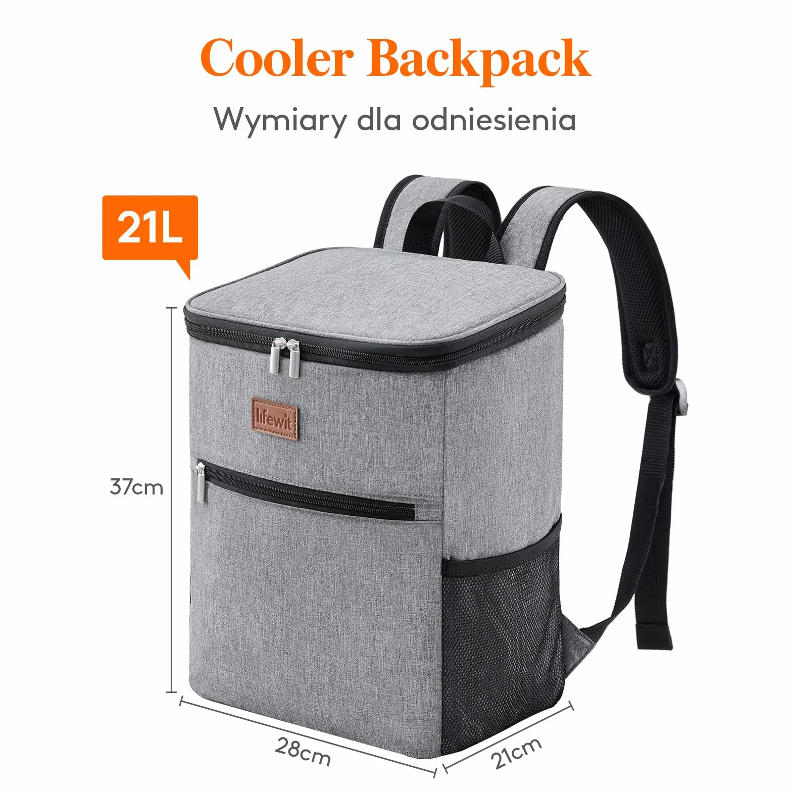 Lifewit Torba Termiczna Plecak, Duża Plecak Chłodzący dla Dorosłych, Torba Piknikowa Izolowana, Cooler Bag Wodoodporna Przenośna na Piknik, Plażę, Camping, Podróż