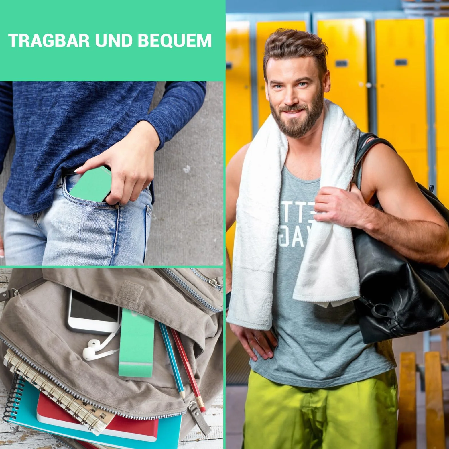 MOCOBO Elastyczne opaski oporowe, elastyczne opaski fitness i opaski do jogi do rozciągania taśmy Ceinture z elastycznym paskiem (miętowy zielony)