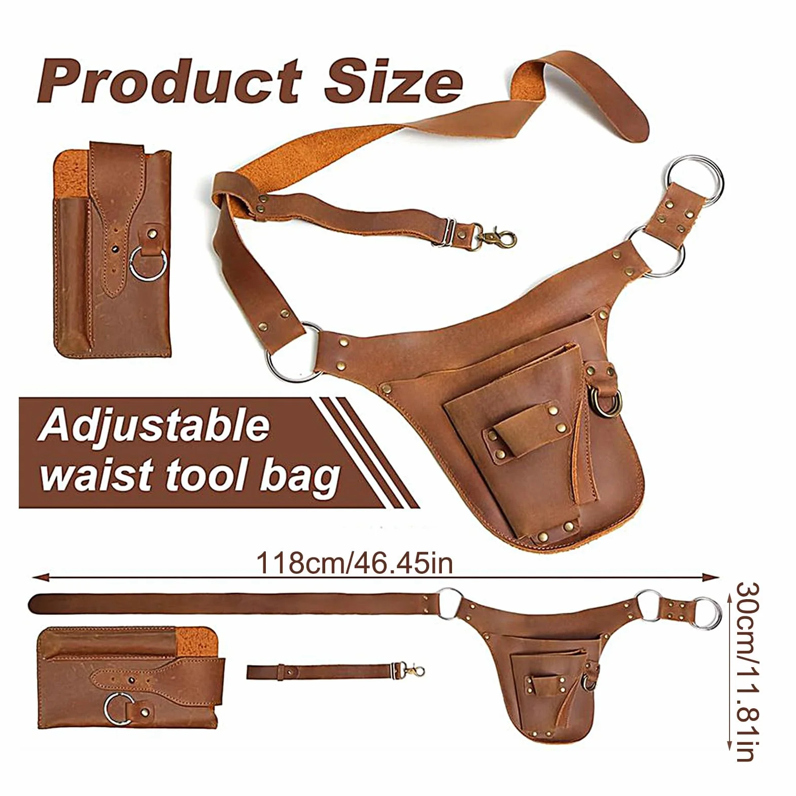 Garden Tool Belt Organizer - Multi Pocket Waist Pouch For Yard Work Efficiency | Oxford Fabric With Adjustable Strap, Hands Free Storage System For Gardening Lawn Care Home Projects