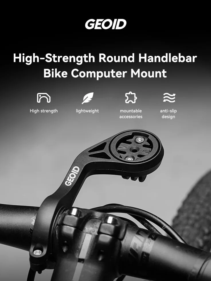 GEOID Uchwyt na komputer rowerowy, zewnętrzny uchwyt na rower szosowy, kompatybilny z Garmin, Wahoo, komputerem rowerowym Magene z kamerą sportową GoPro i mocowaniem do oświetlenia rowerowego