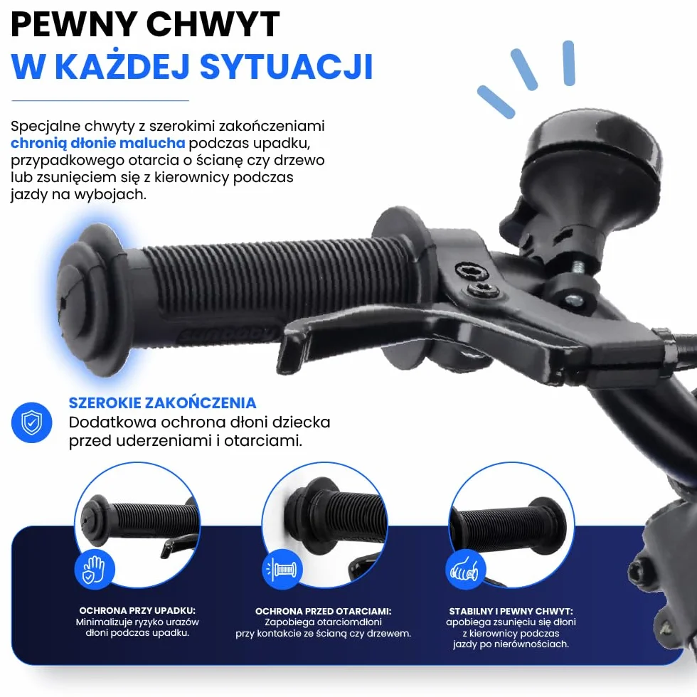Sun Baby Rower Dziecięcy LOOFI 12 14 16 Cali, Dziewczęcy i Chłopięcy 2-6 Lat, Max 50 kg - lekka rama aluminiowa, z kółkami bocznymi, koszykiem, dzwonkiem, naklejkami